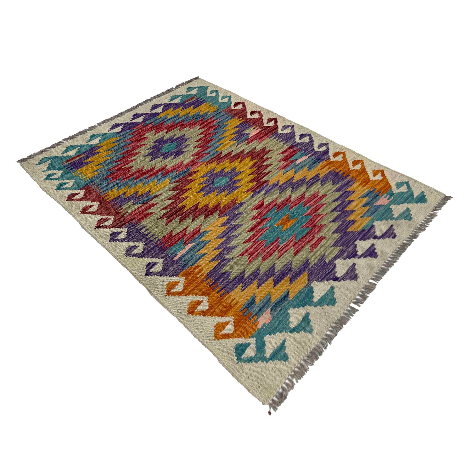Handmade Multi Kilim Geometric 2x4 ft