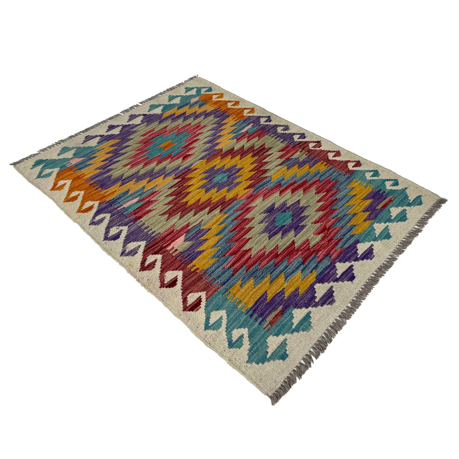 Handmade Multi Kilim Geometric 2x4 ft