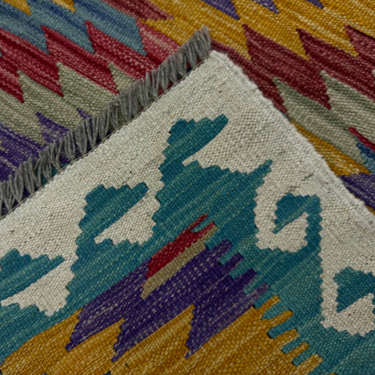 Handmade Multi Kilim Geometric 2x4 ft
