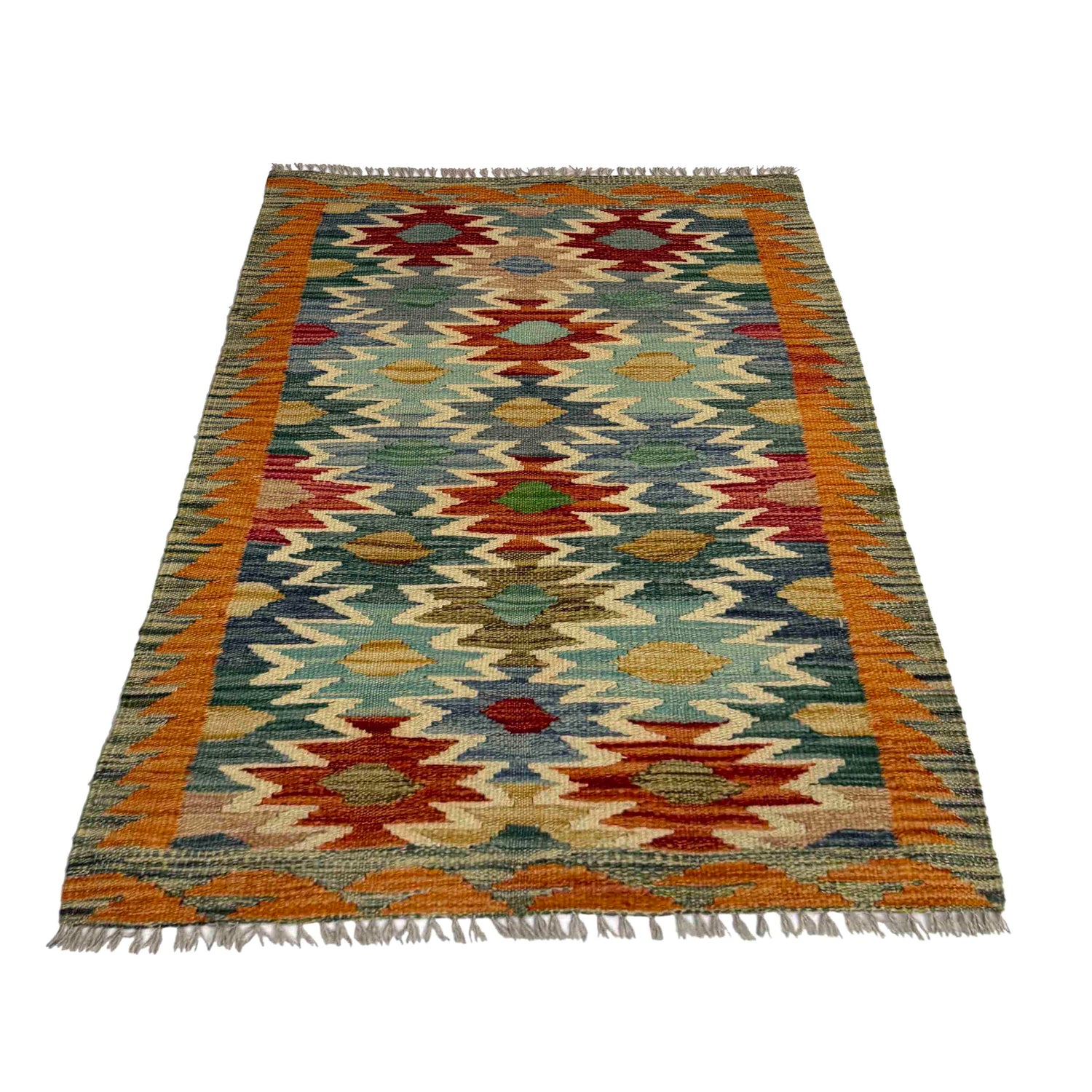 Handmade Multi Kilim Geometric 2x4 ft