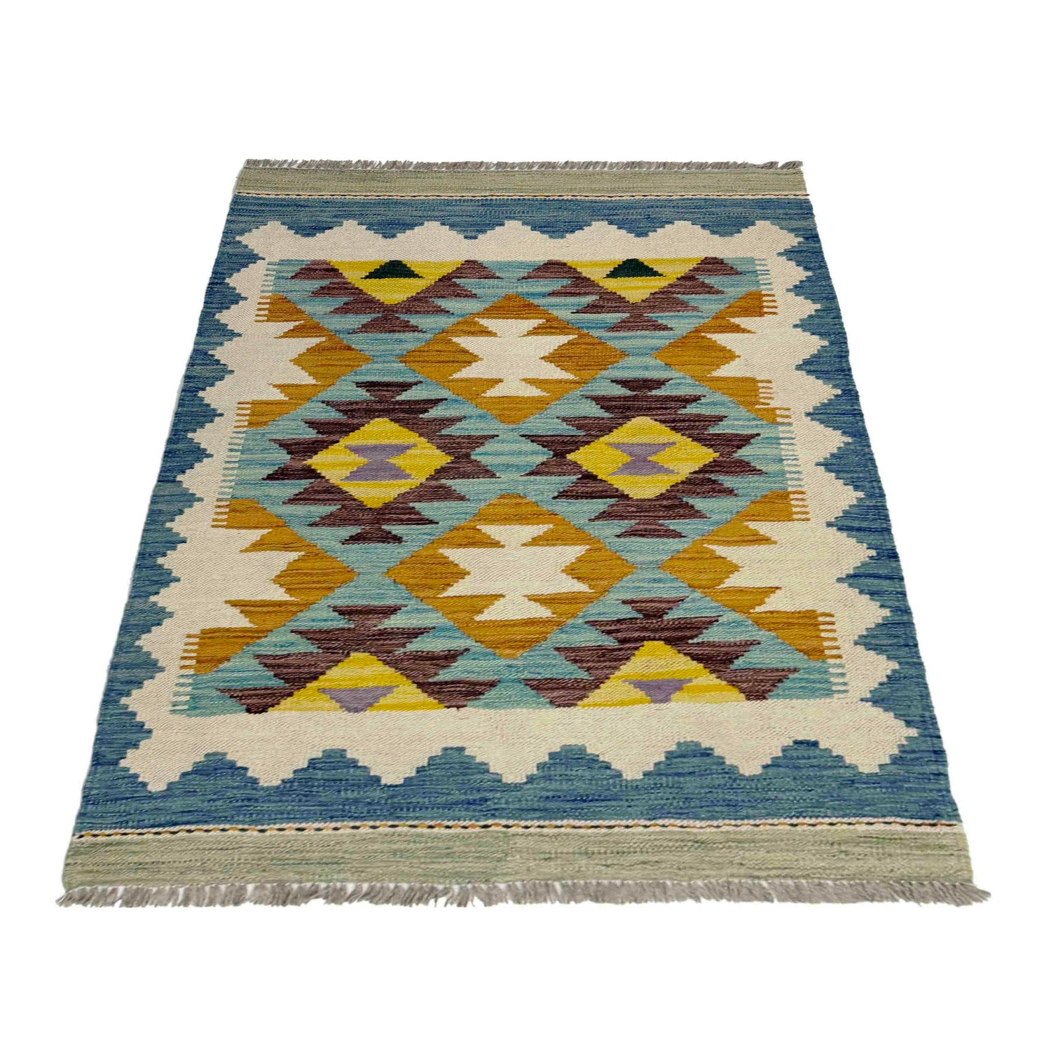 Handmade Multi Kilim Geometric 2x4 ft