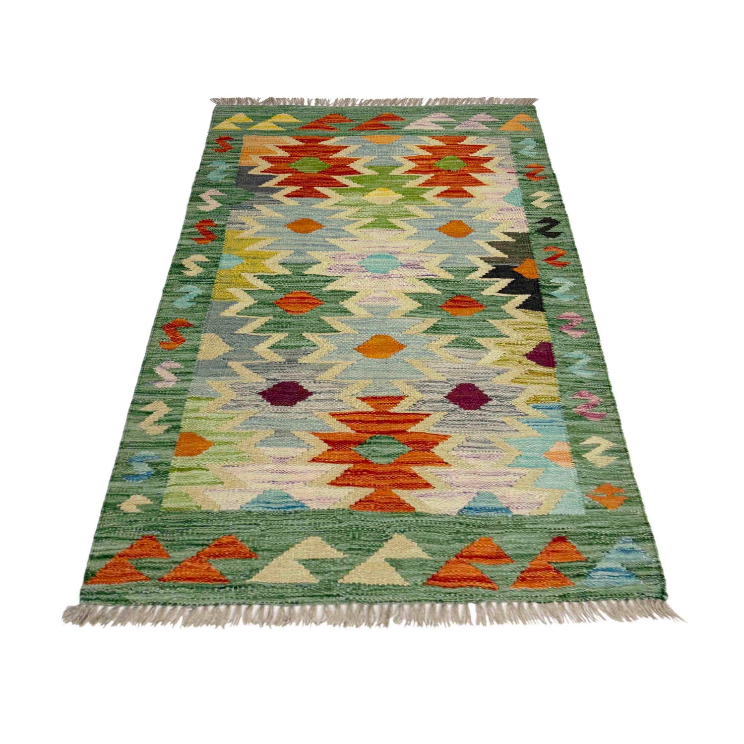 Handmade Multi Kilim Geometric 2x4 ft