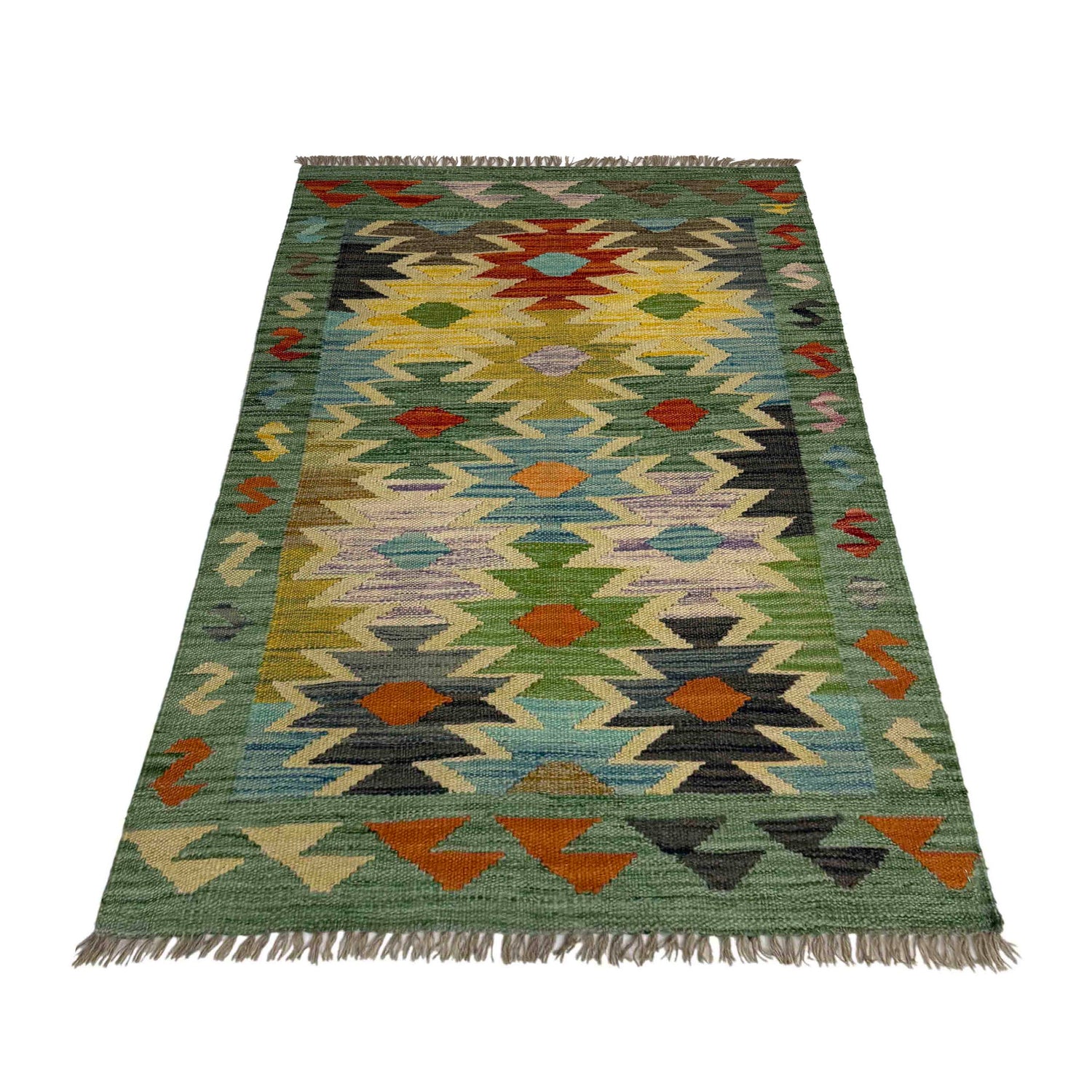 Handmade Multi Kilim Geometric 2x4 ft