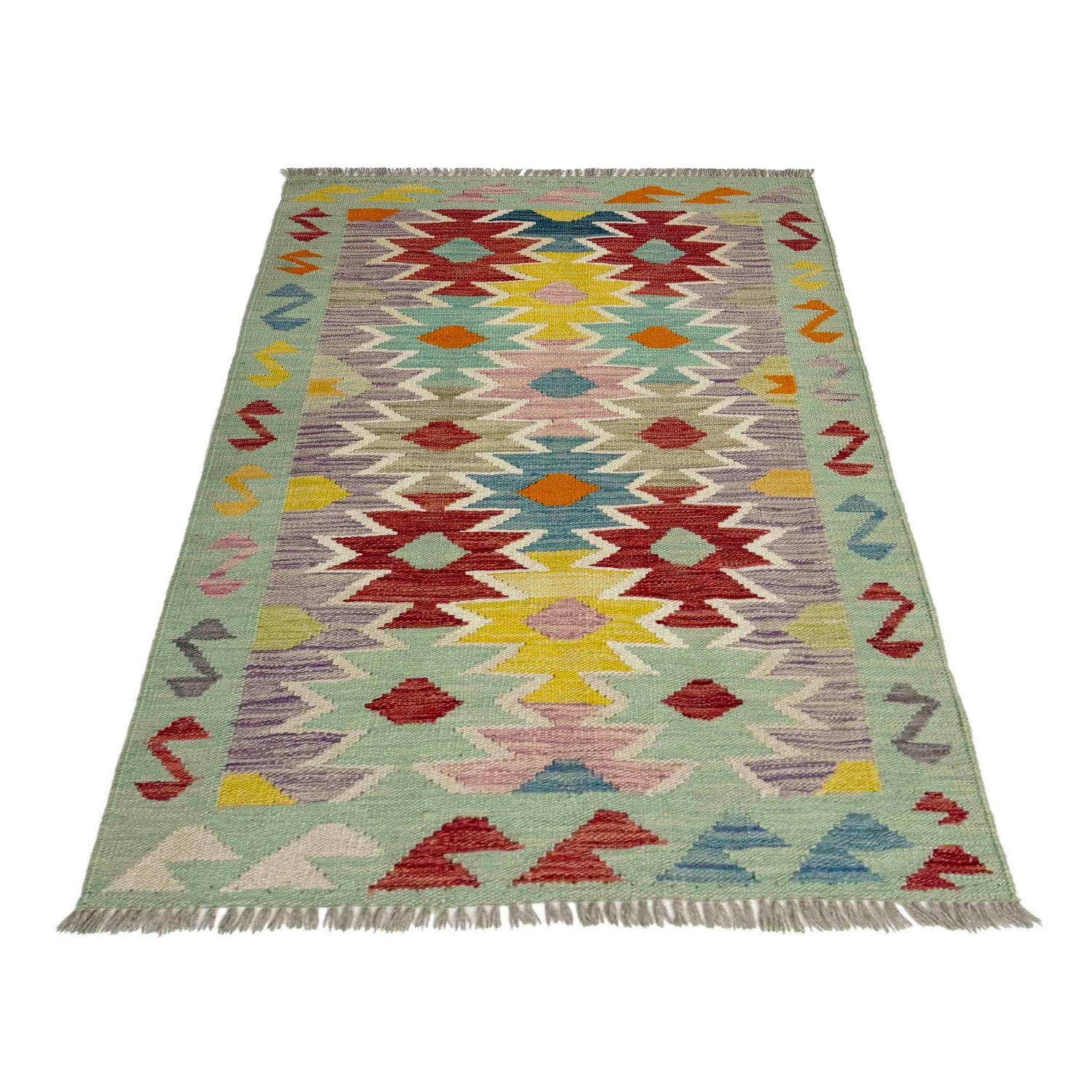Handmade Multi Kilim Geometric 2x4 ft