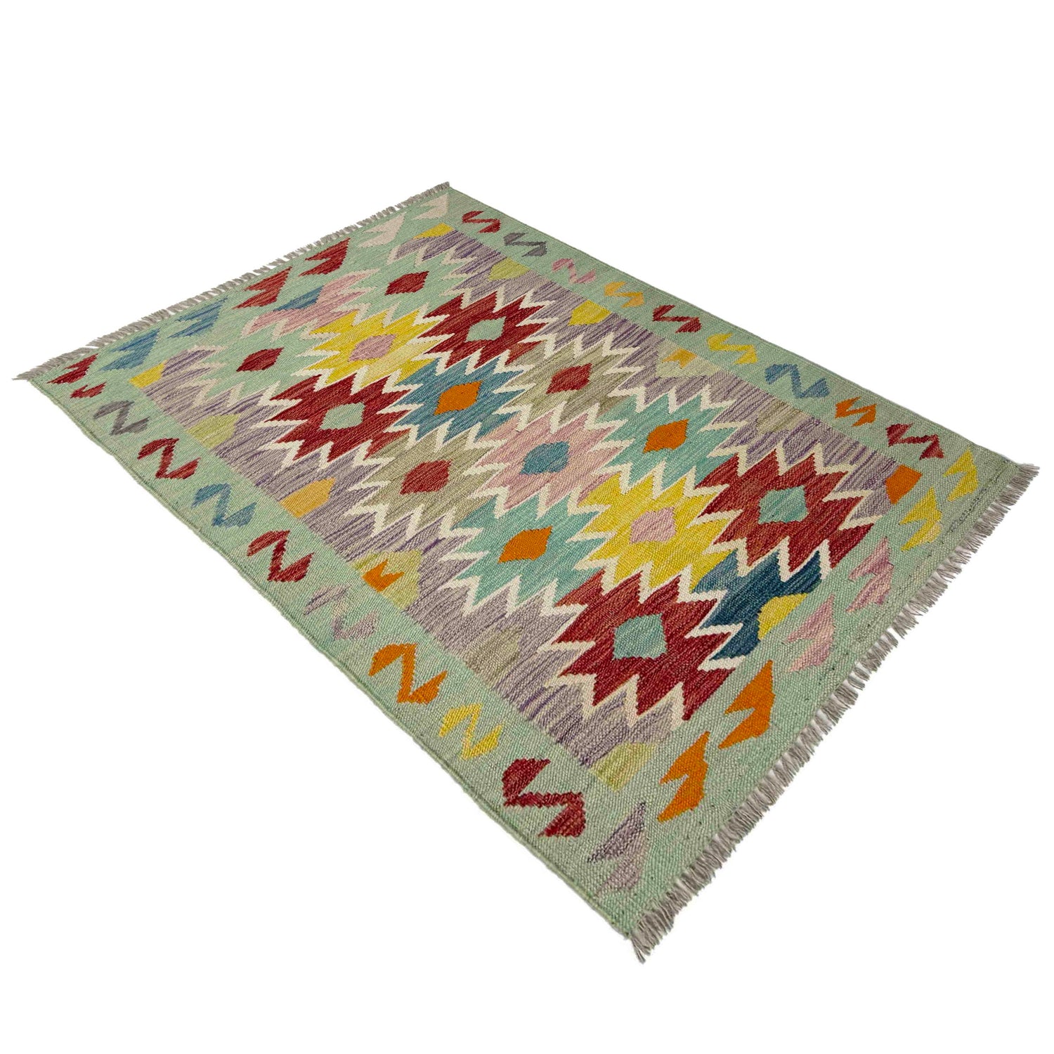 Handmade Multi Kilim Geometric 2x4 ft