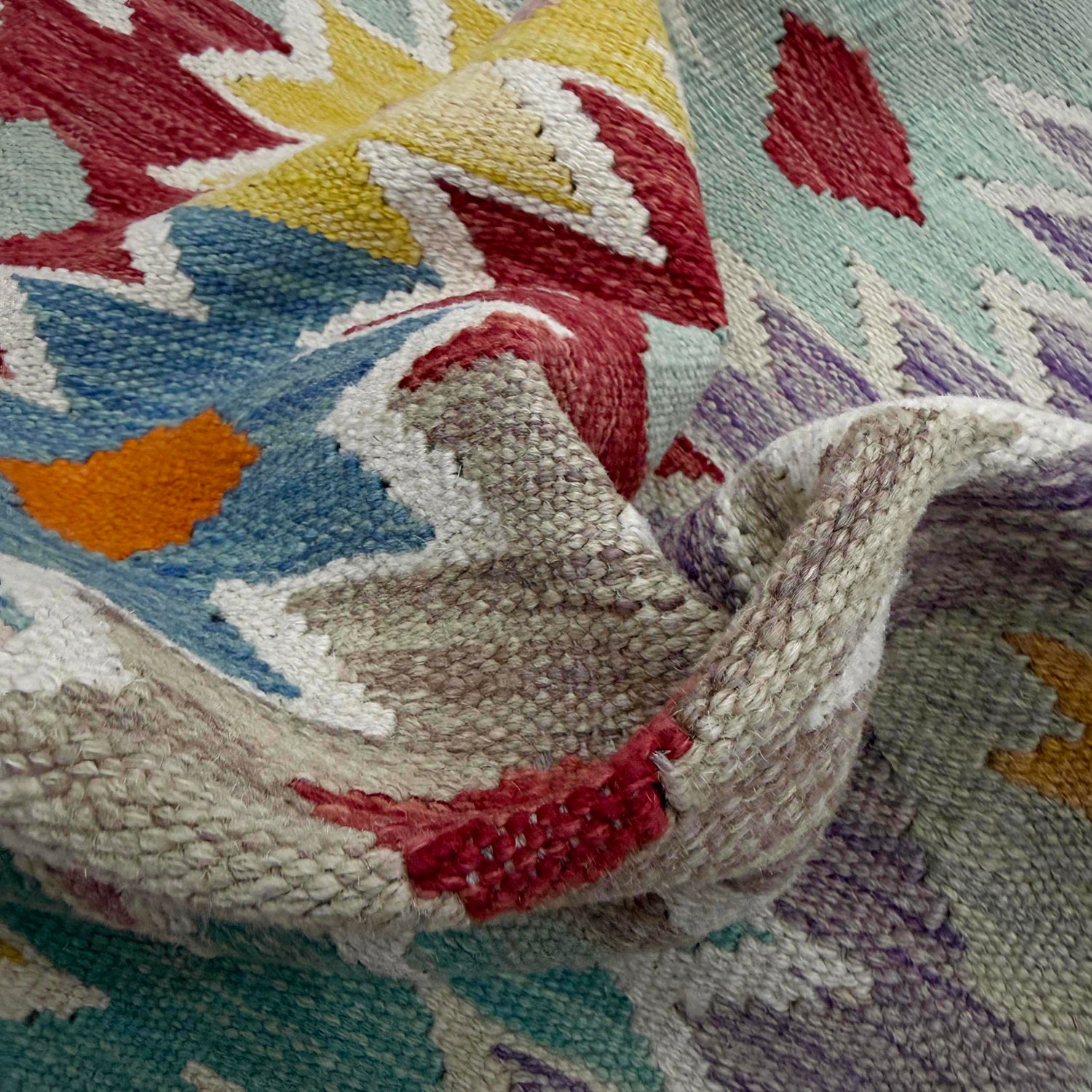 Handmade Multi Kilim Geometric 2x4 ft