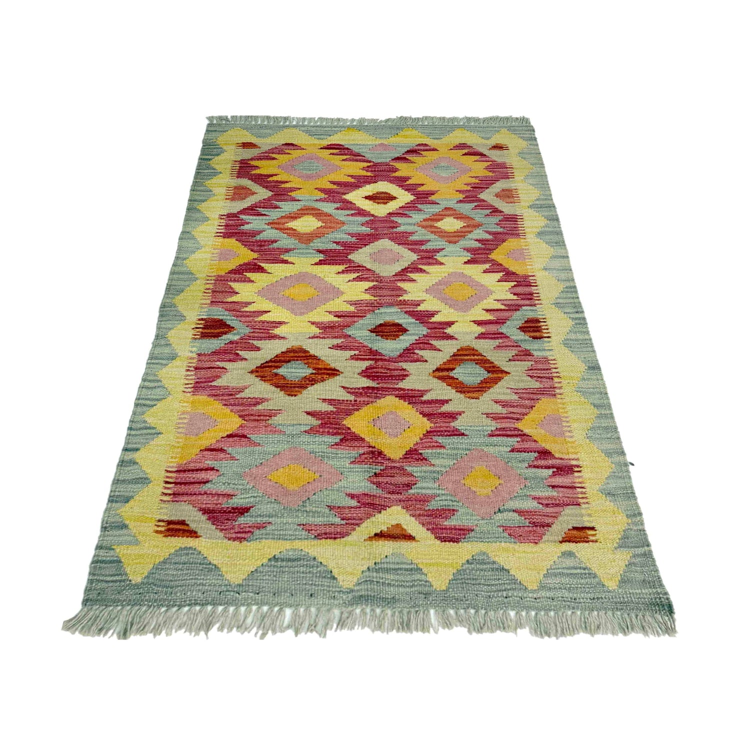 Handmade Multi Kilim Geometric 2x4 ft