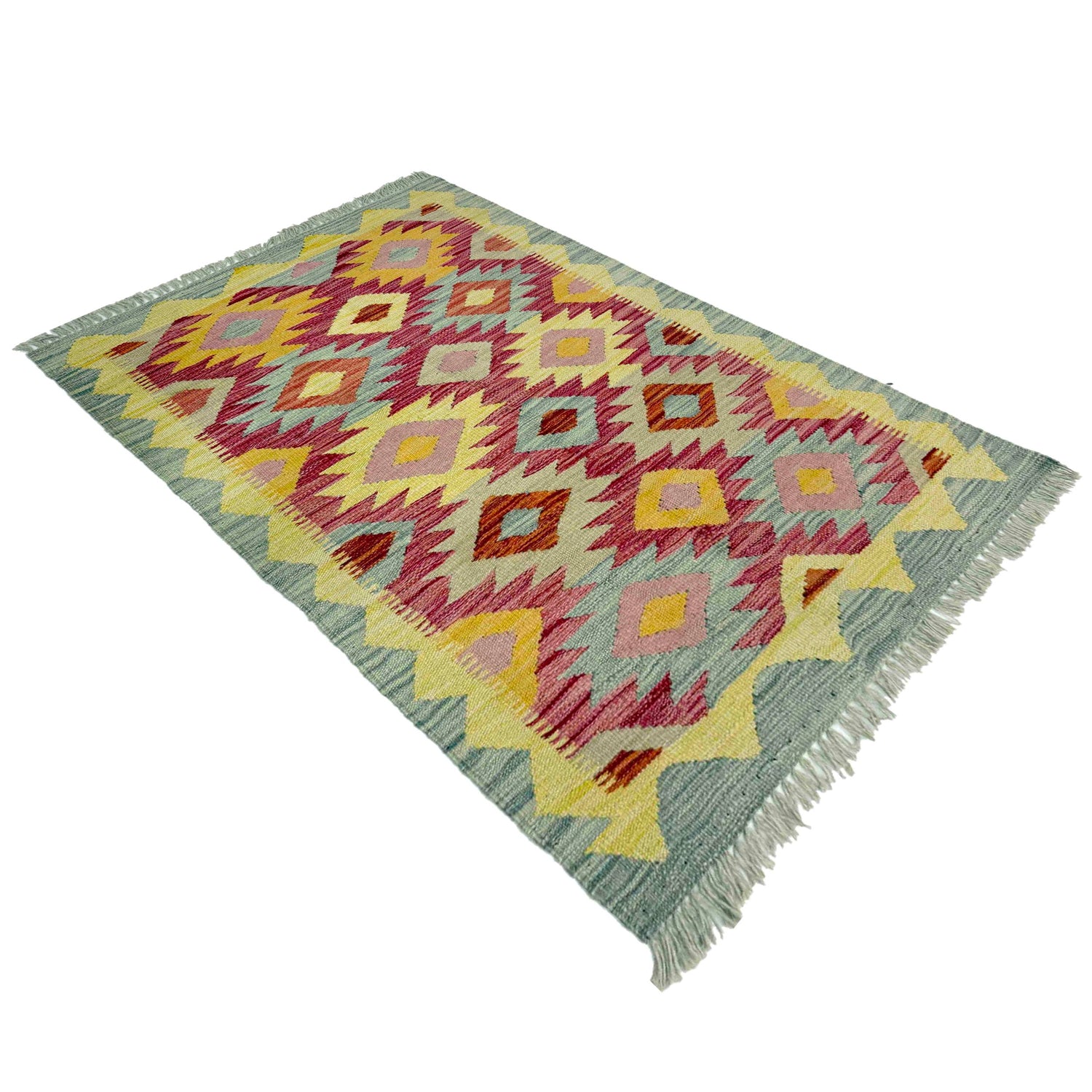 Handmade Multi Kilim Geometric 2x4 ft
