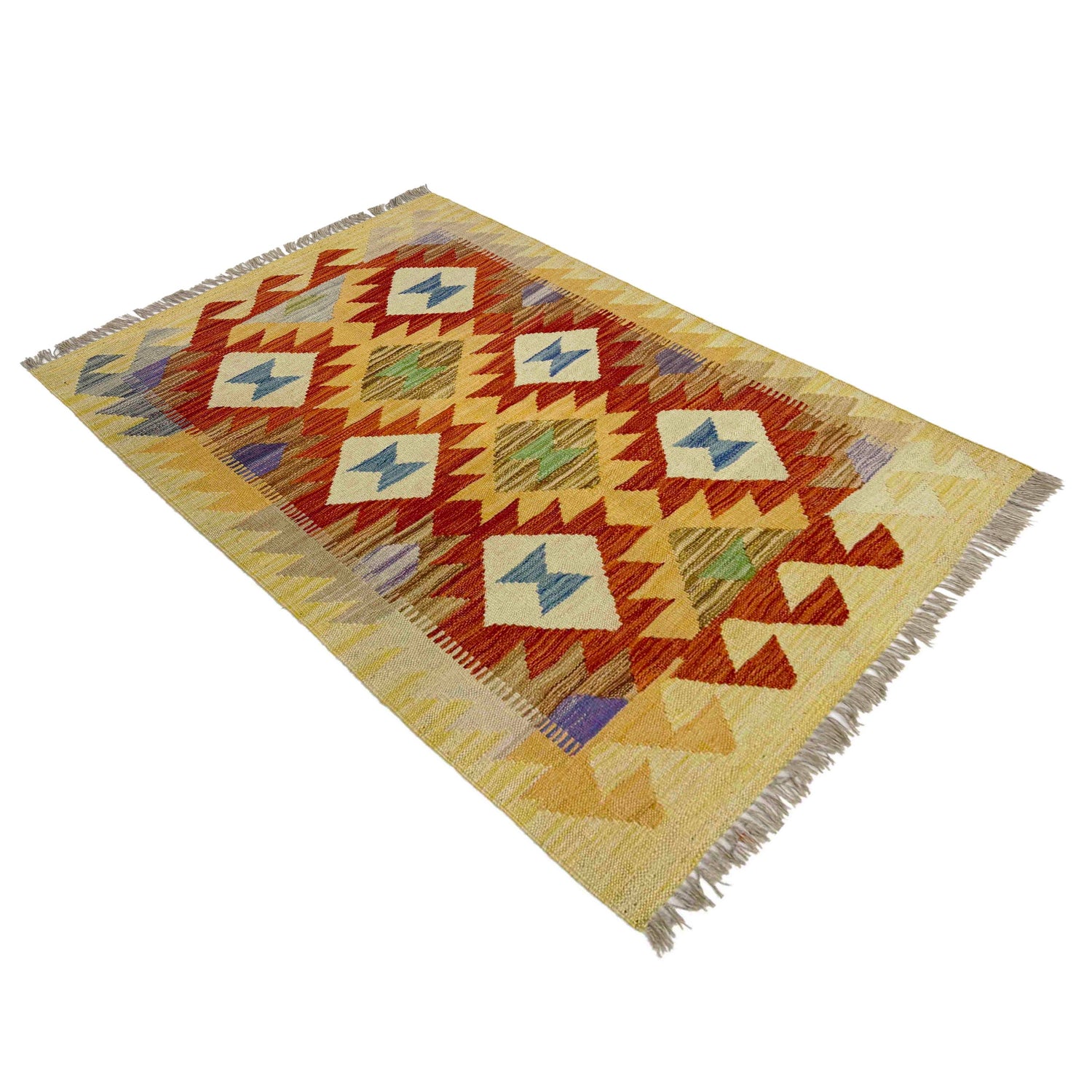 Handmade Multi Kilim Geometric 2x4 ft