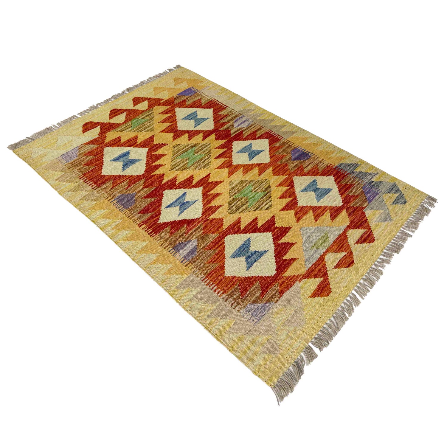 Handmade Multi Kilim Geometric 2x4 ft