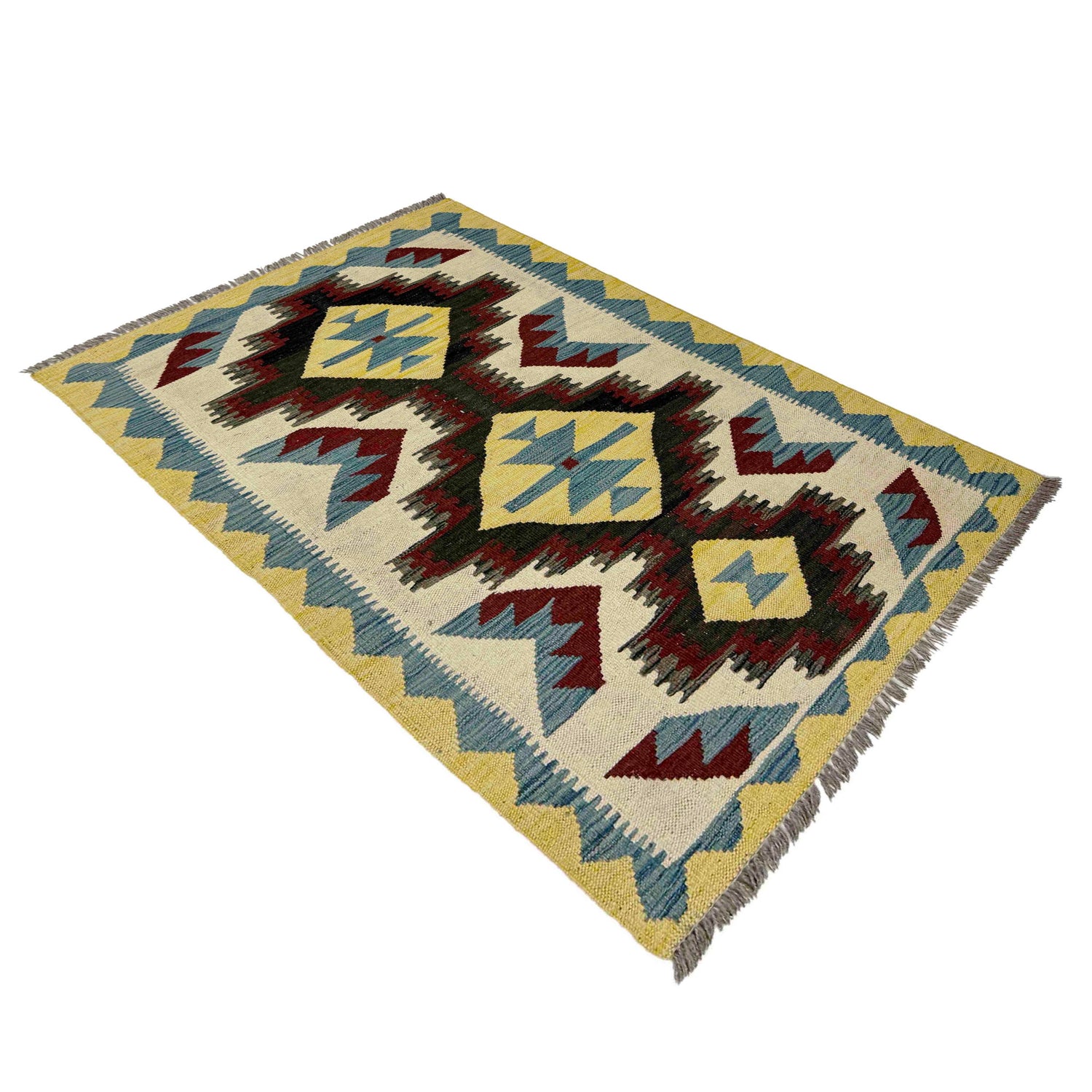 Handmade Multi Kilim Geometric 2x4 ft