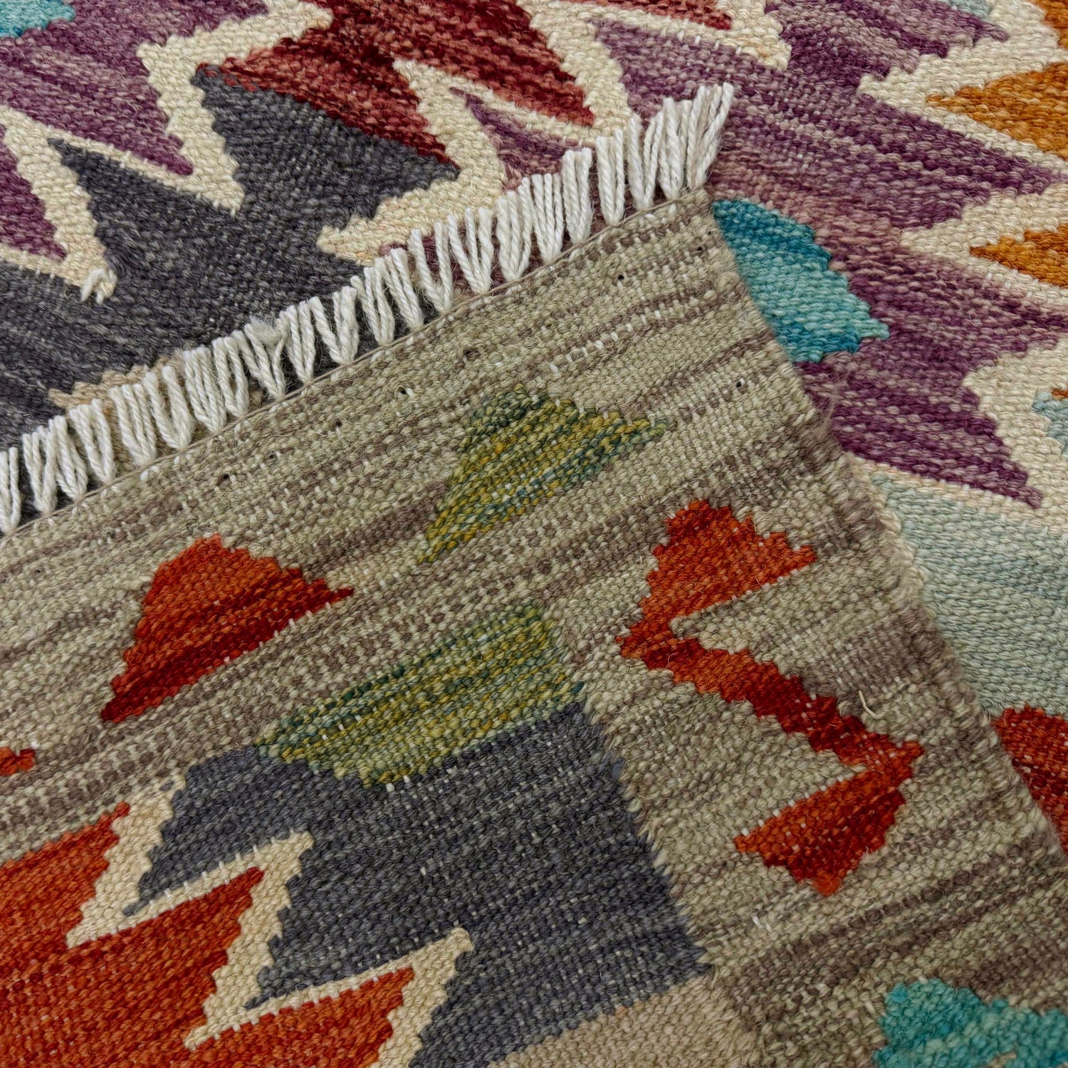 Handmade Multi Kilim Geometric 2x4 ft
