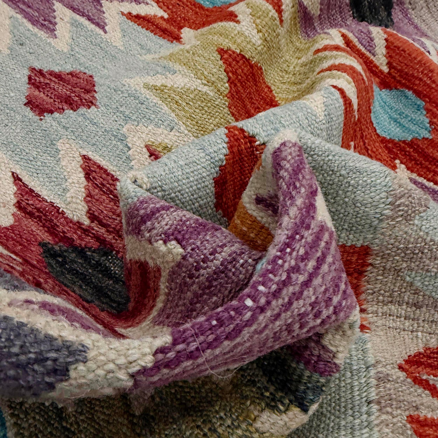 Handmade Multi Kilim Geometric 2x4 ft