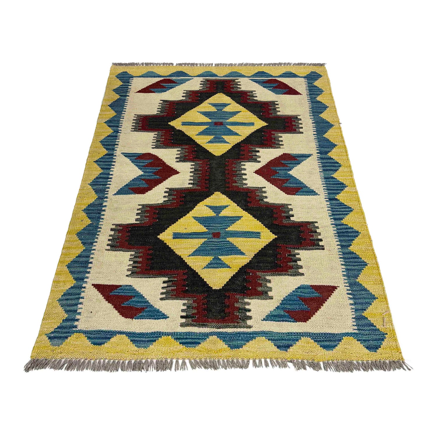 Handmade Multi Kilim Geometric 2x4 ft