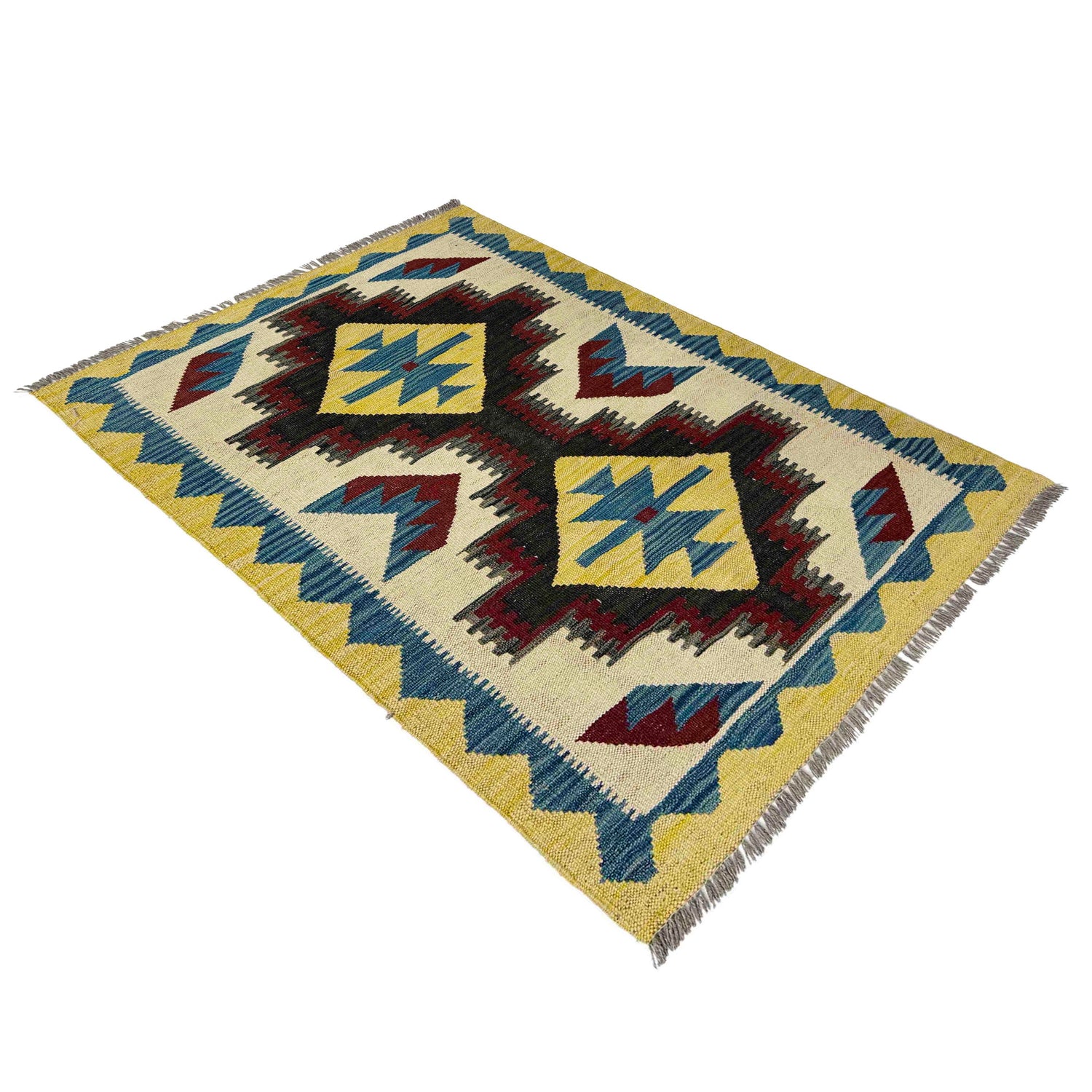 Handmade Multi Kilim Geometric 2x4 ft