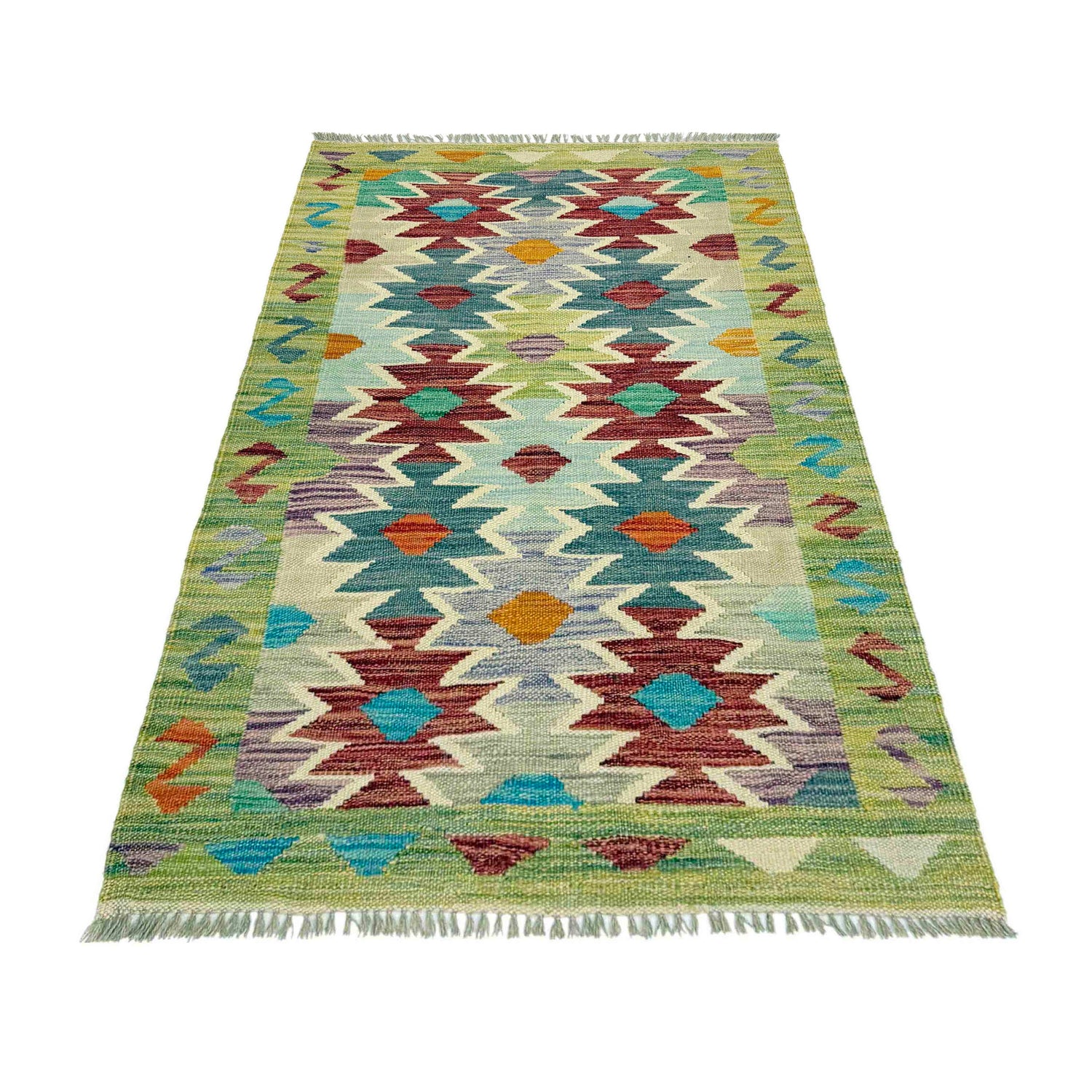 Handmade Multi Kilim Geometric 2x4 ft