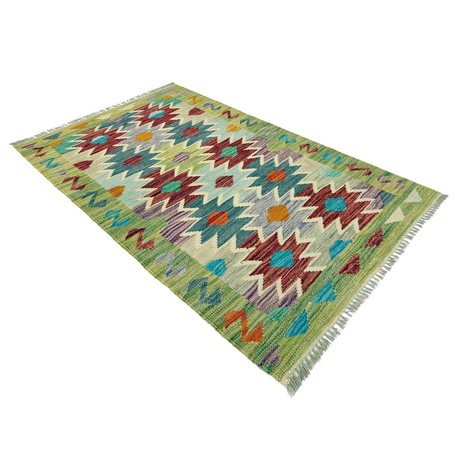 Handmade Multi Kilim Geometric 2x4 ft