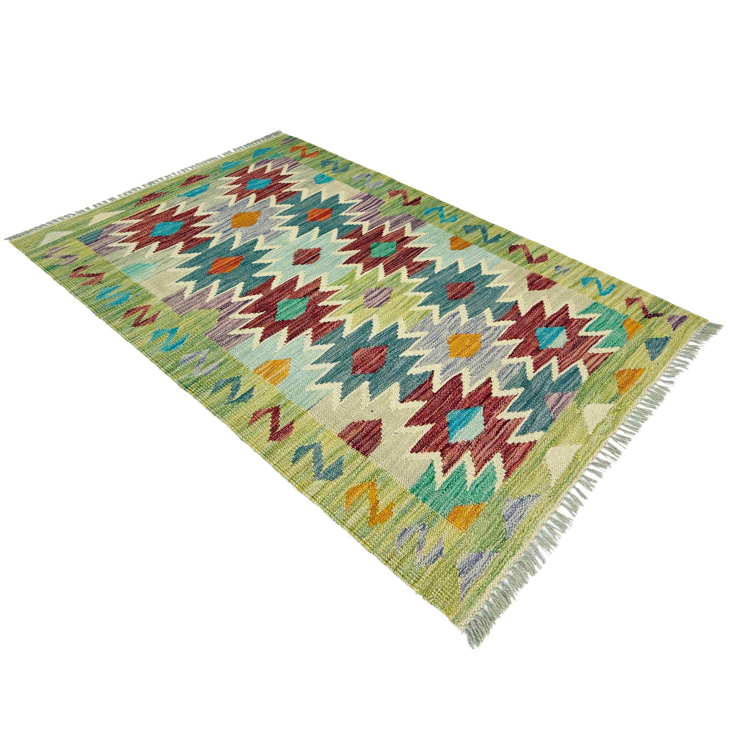 Handmade Multi Kilim Geometric 2x4 ft