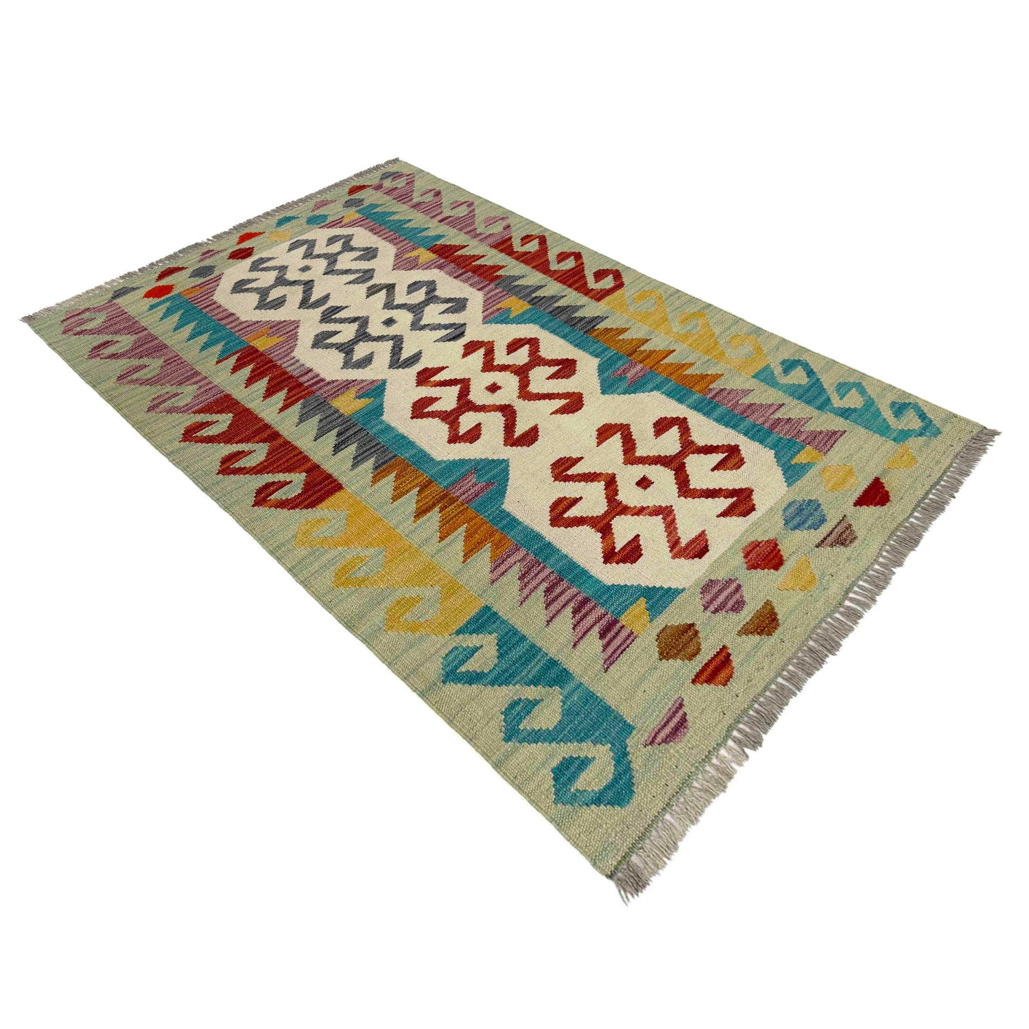 Handmade Multi Kilim Geometric 2x4 ft