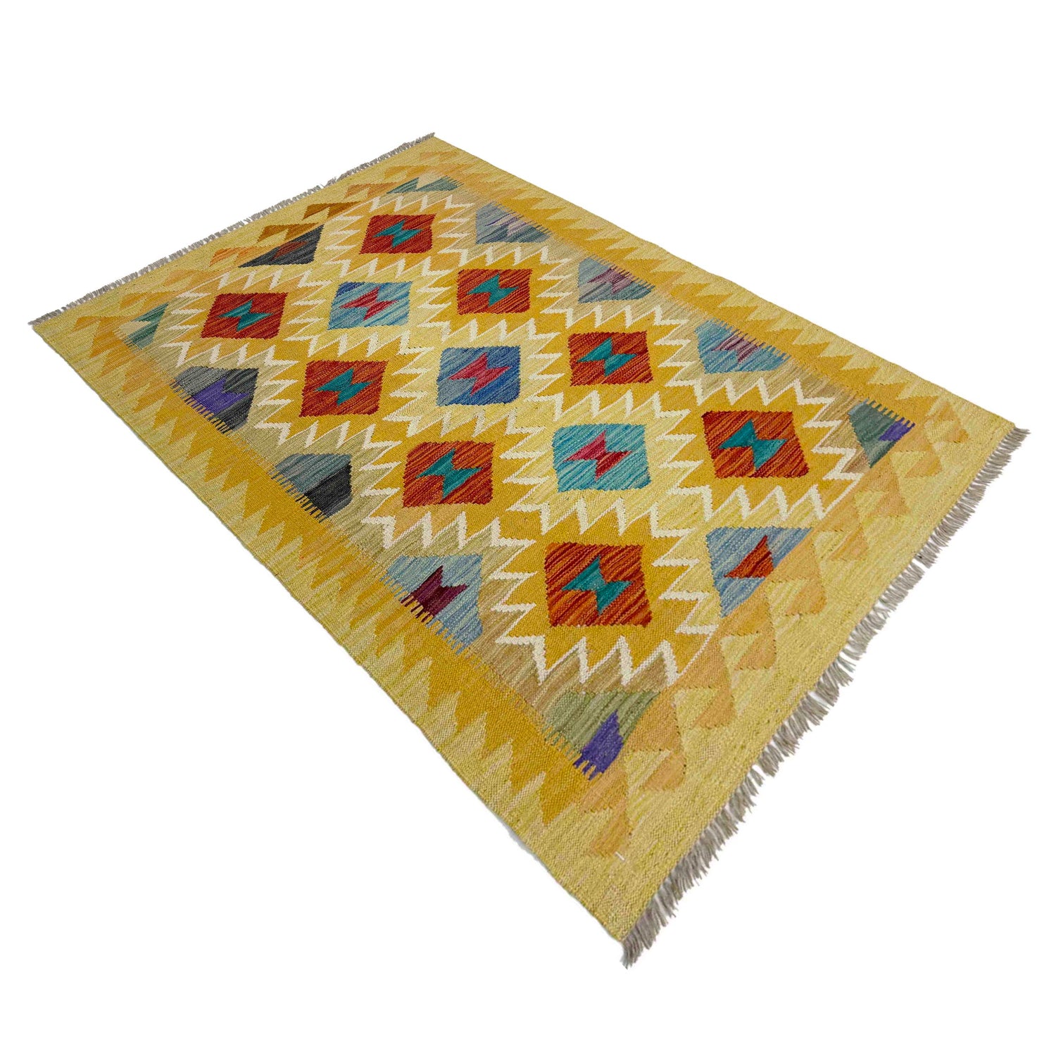 Handmade Multi Kilim Geometric 3x5 ft