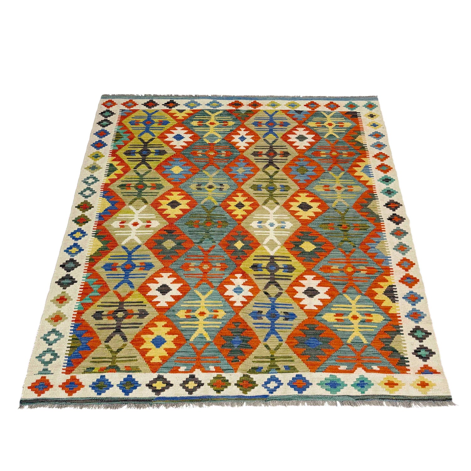 Handmade Multi Kilim Geometric 4x7 ft