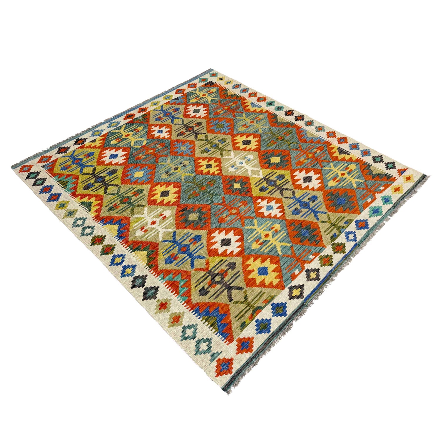 Handmade Multi Kilim Geometric 4x7 ft