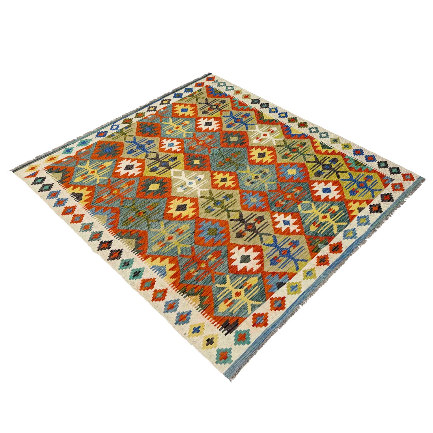Handmade Multi Kilim Geometric 4x7 ft