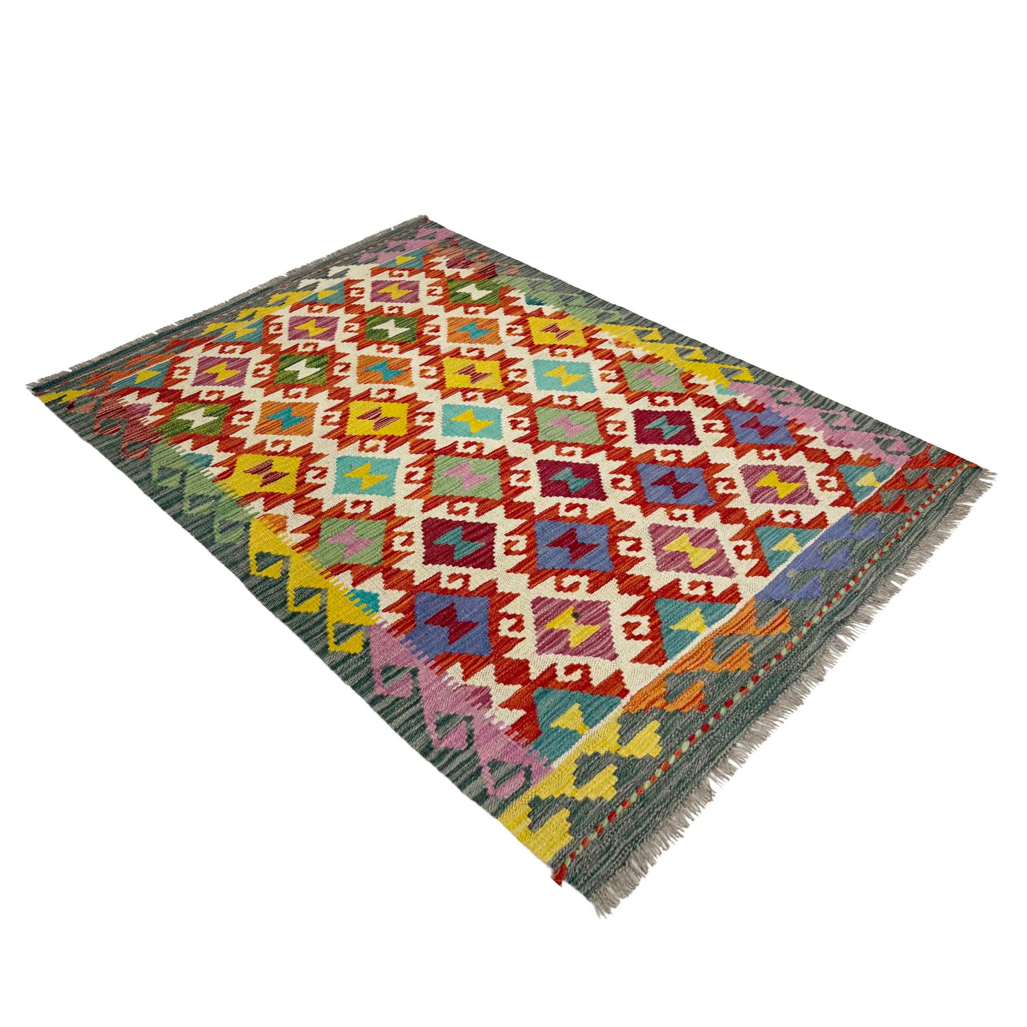 Handmade Multi Kilim Geometric 3x5 ft