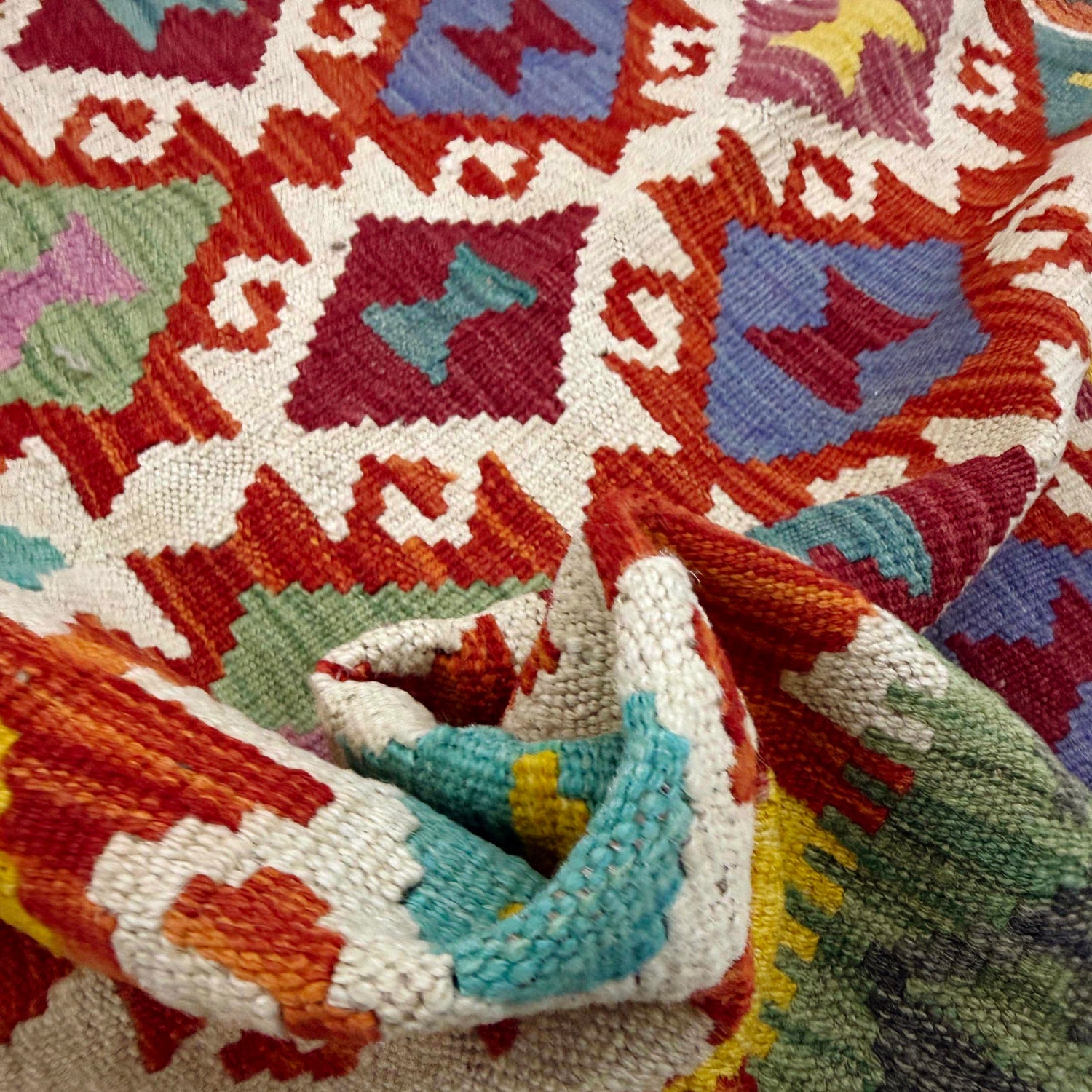 Handmade Multi Kilim Geometric 3x5 ft