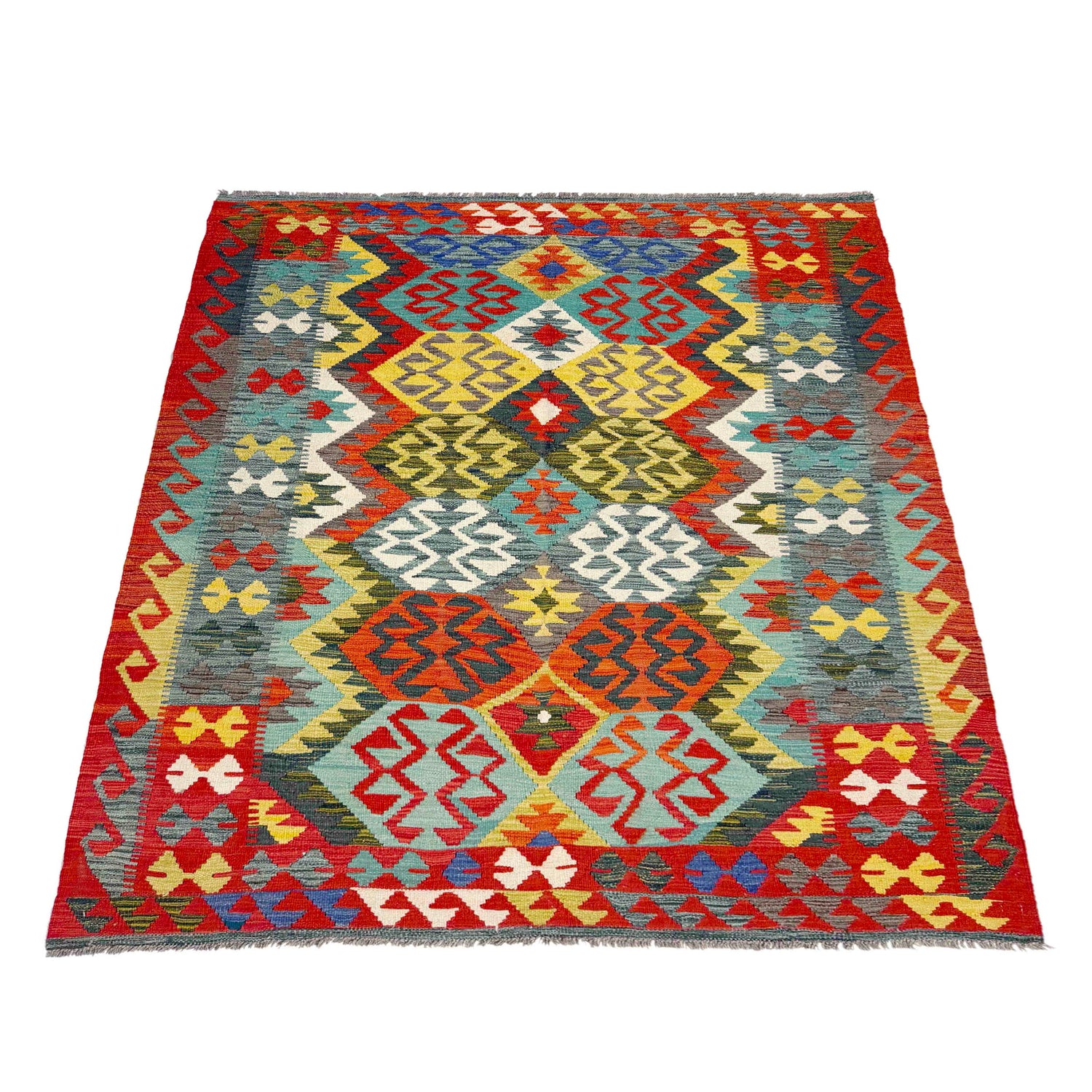 Handmade Multi Kilim Geometric 4x7 ft