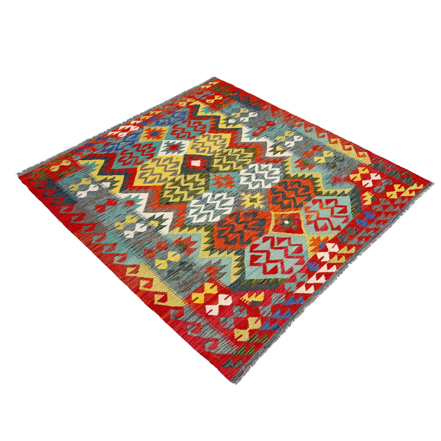 Handmade Multi Kilim Geometric 4x7 ft