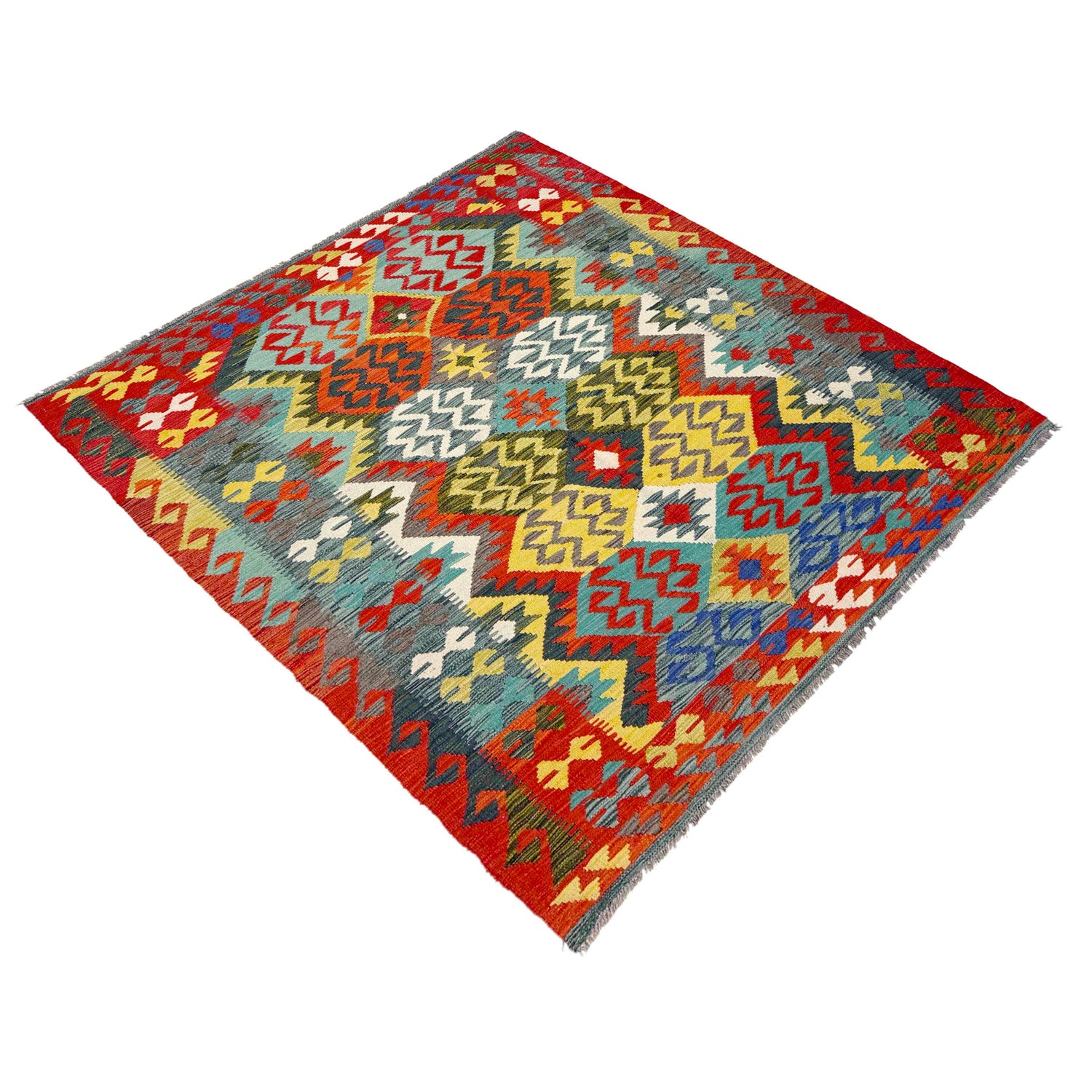Handmade Multi Kilim Geometric 4x7 ft