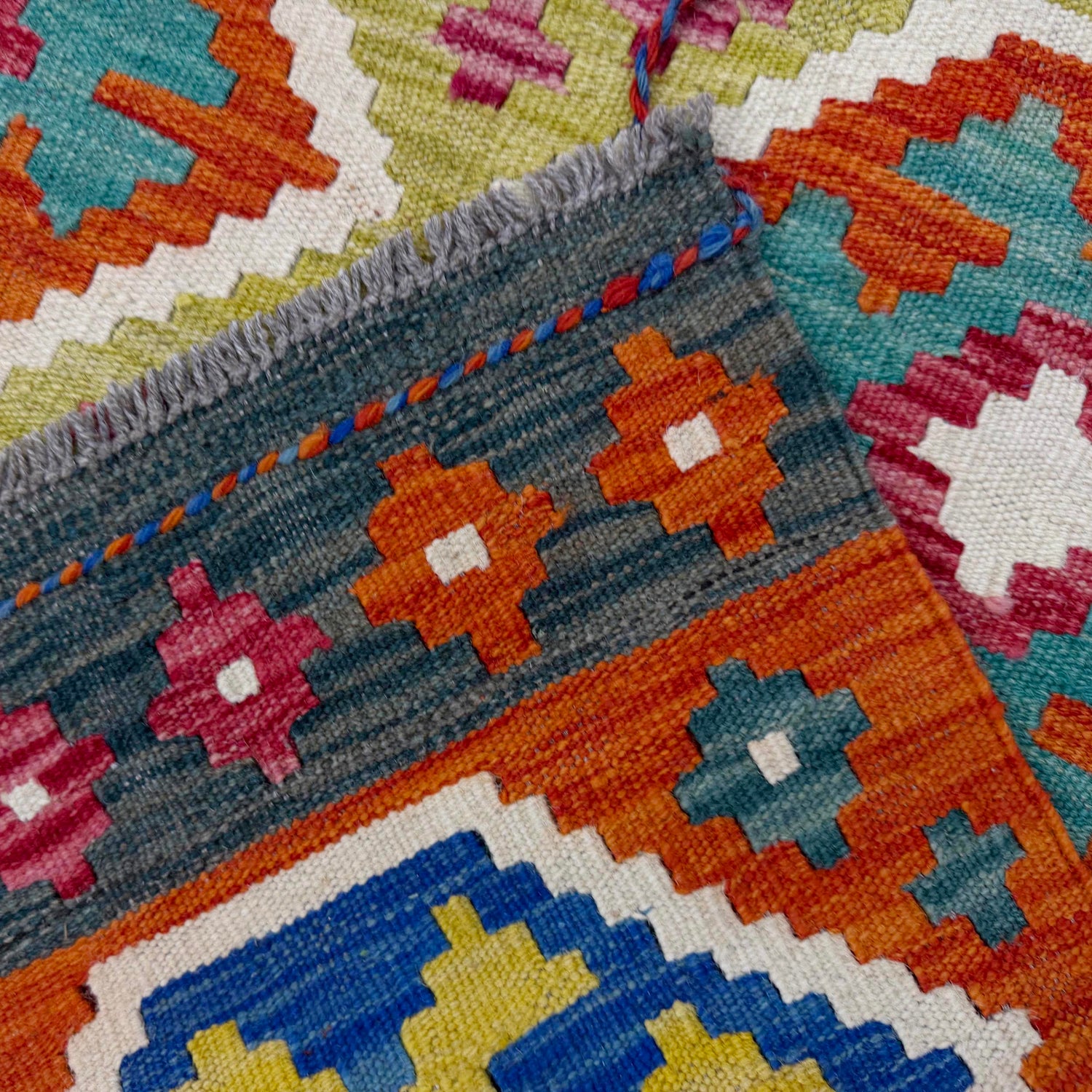 Handmade Multi Kilim Geometric 4x7 ft