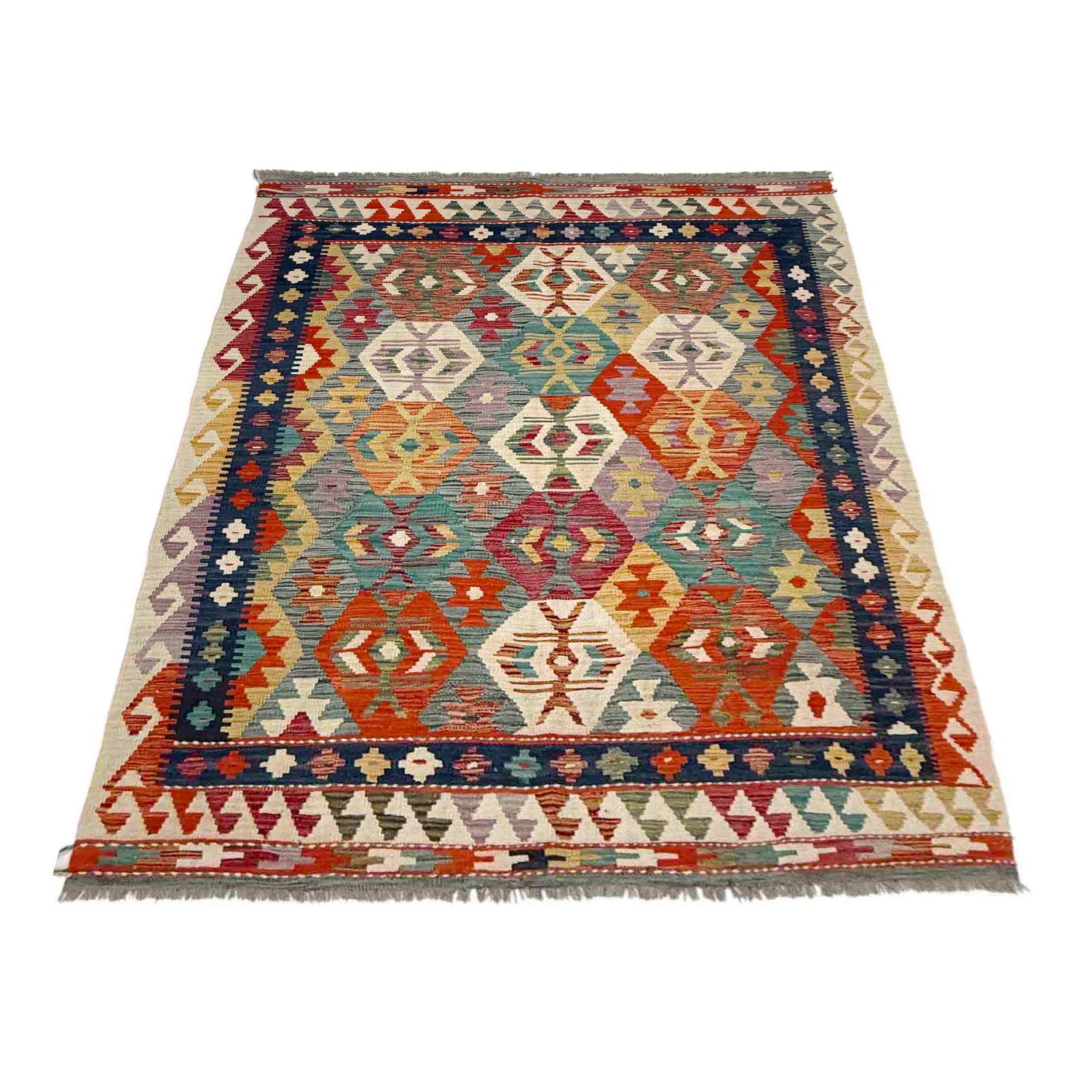 Handmade Multi Kilim Geometric 4x7 ft