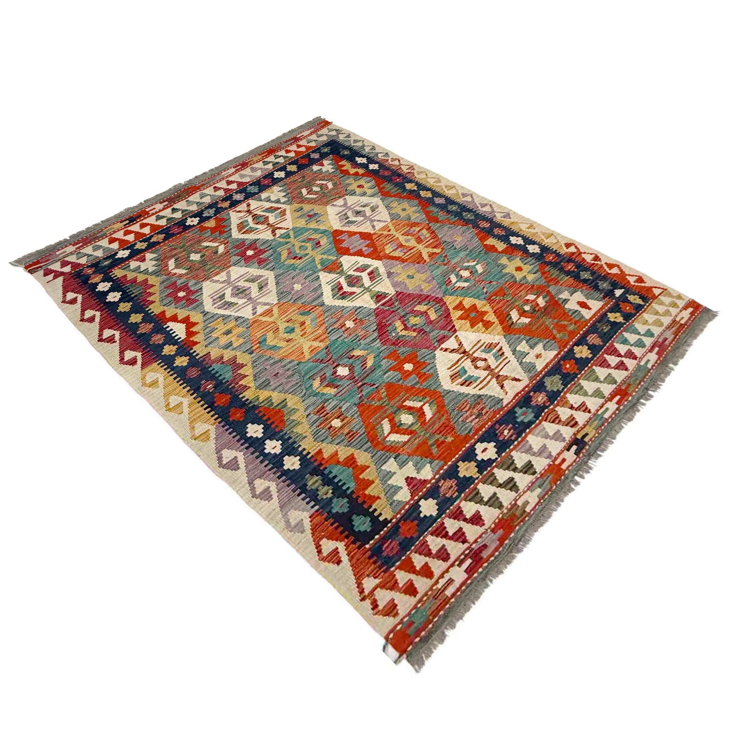 Handmade Multi Kilim Geometric 4x7 ft