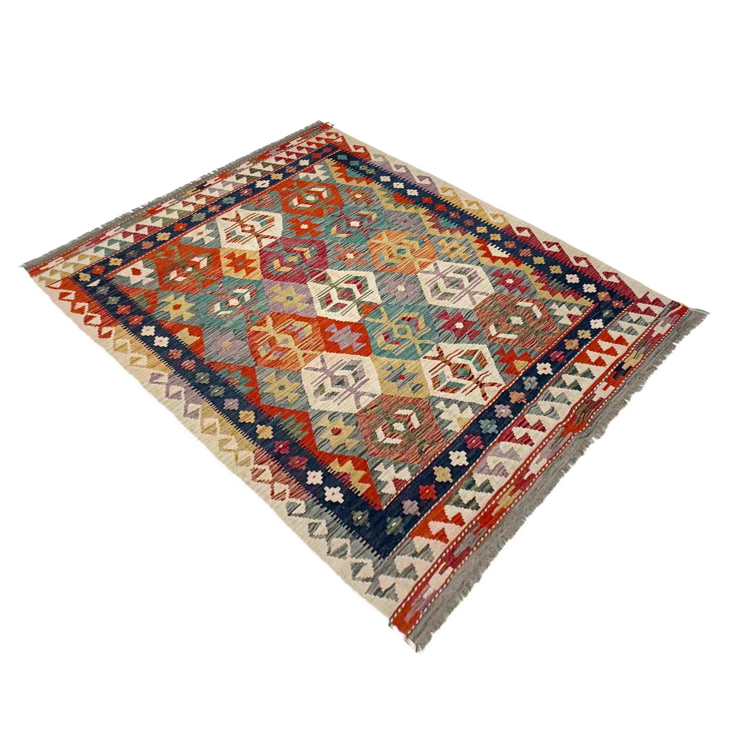 Handmade Multi Kilim Geometric 4x7 ft