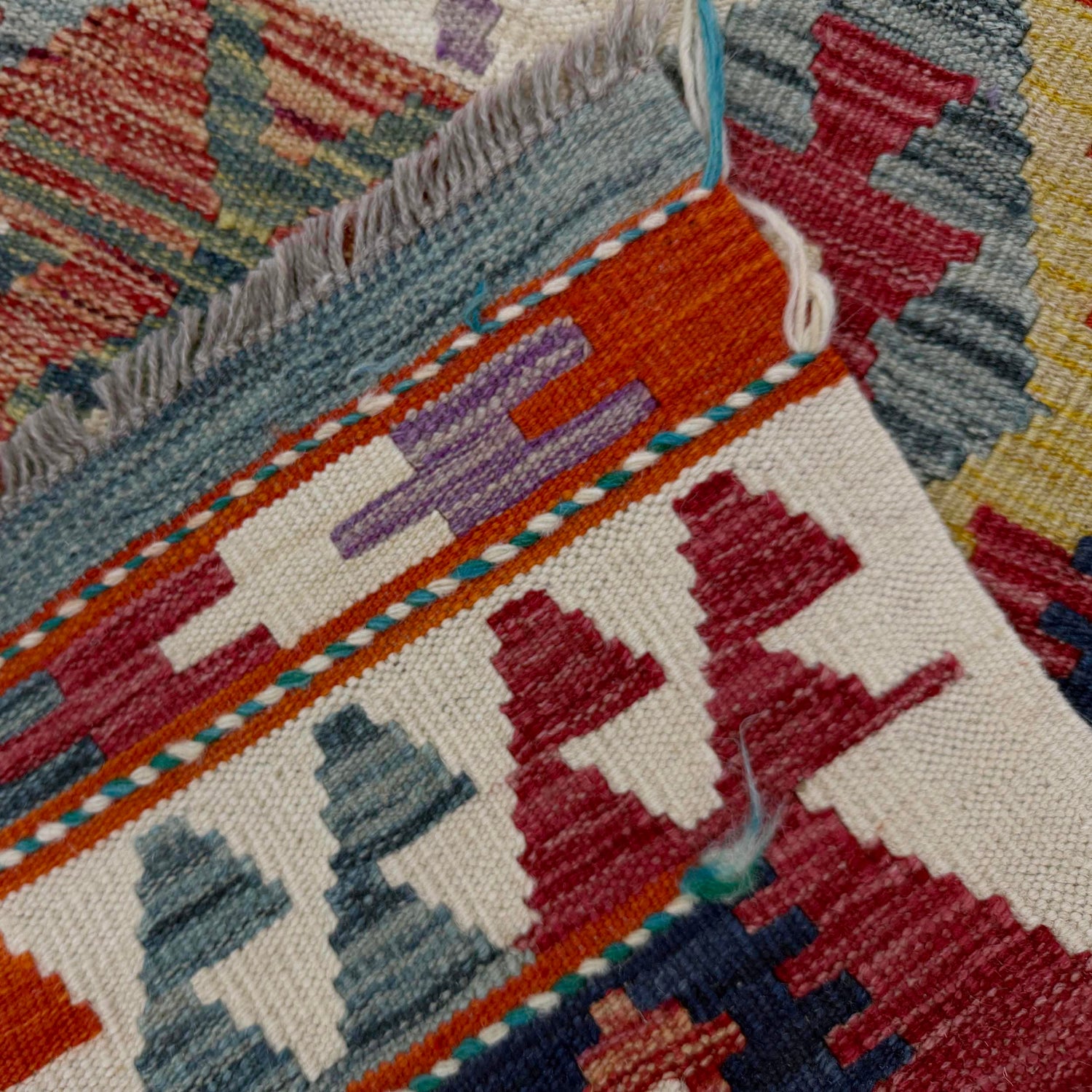 Handmade Multi Kilim Geometric 4x7 ft