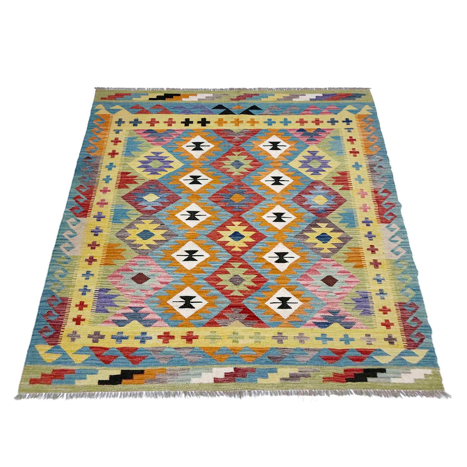 Handmade Multi Kilim Geometric 4x7 ft
