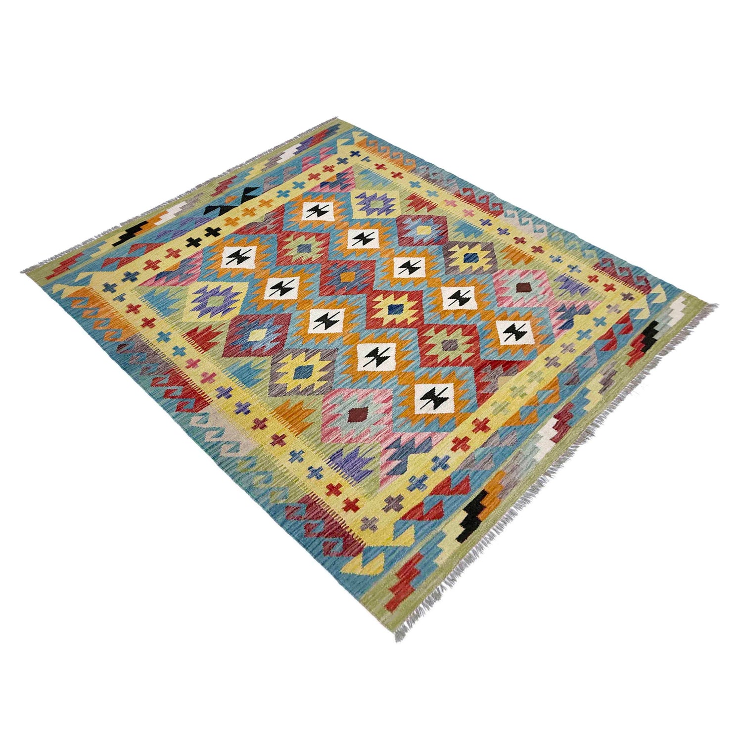 Handmade Multi Kilim Geometric 4x7 ft