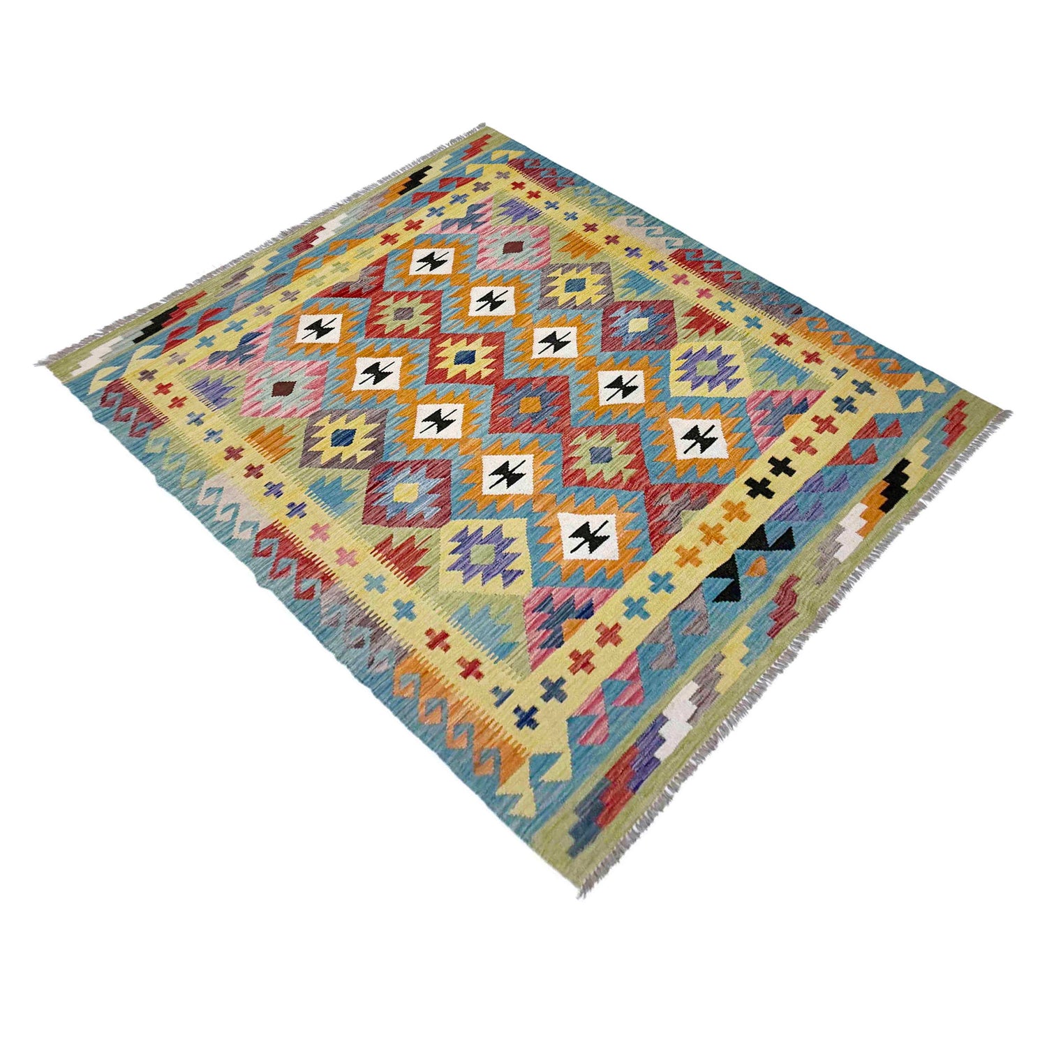 Handmade Multi Kilim Geometric 4x7 ft