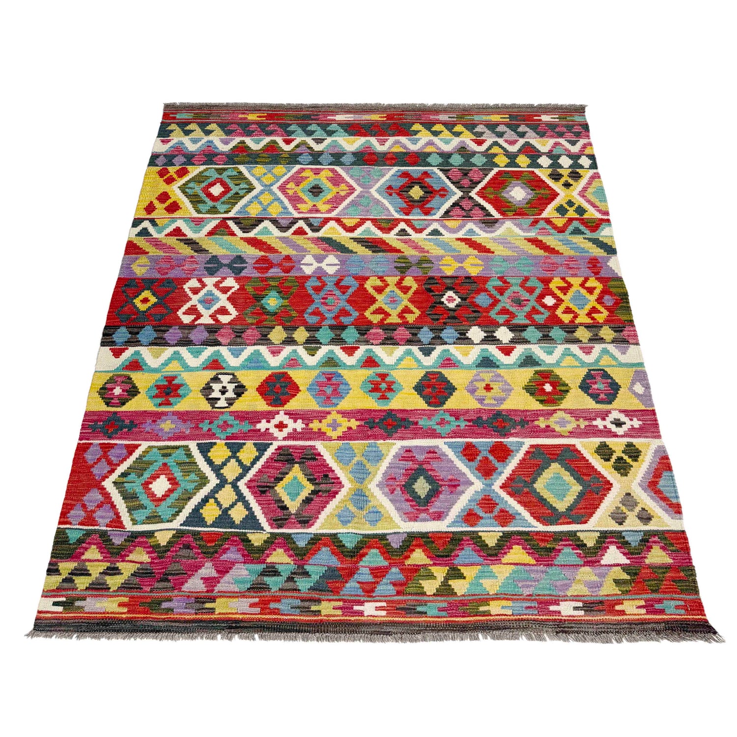 Handmade Multi Kilim Geometric 4x7 ft