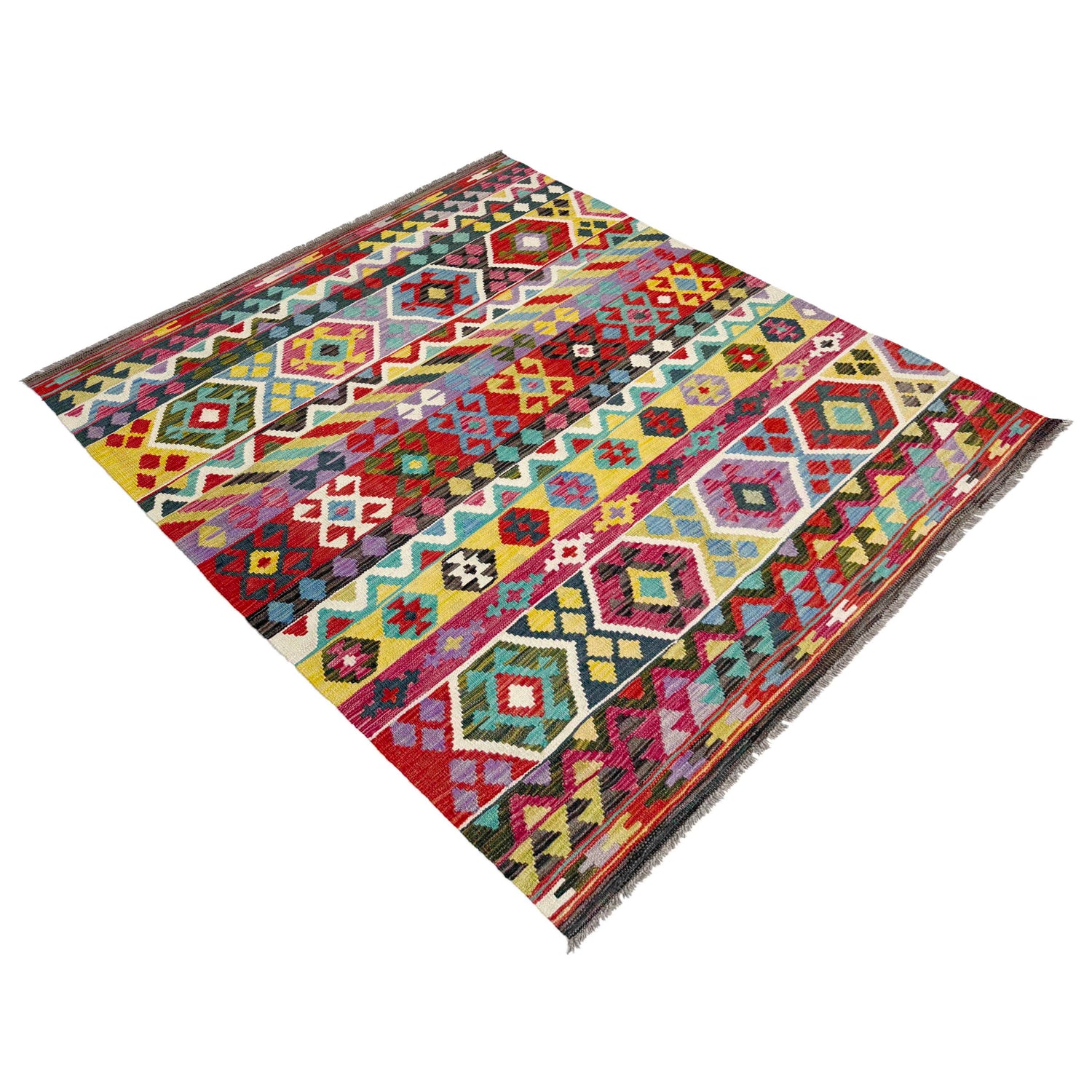 Handmade Multi Kilim Geometric 4x7 ft