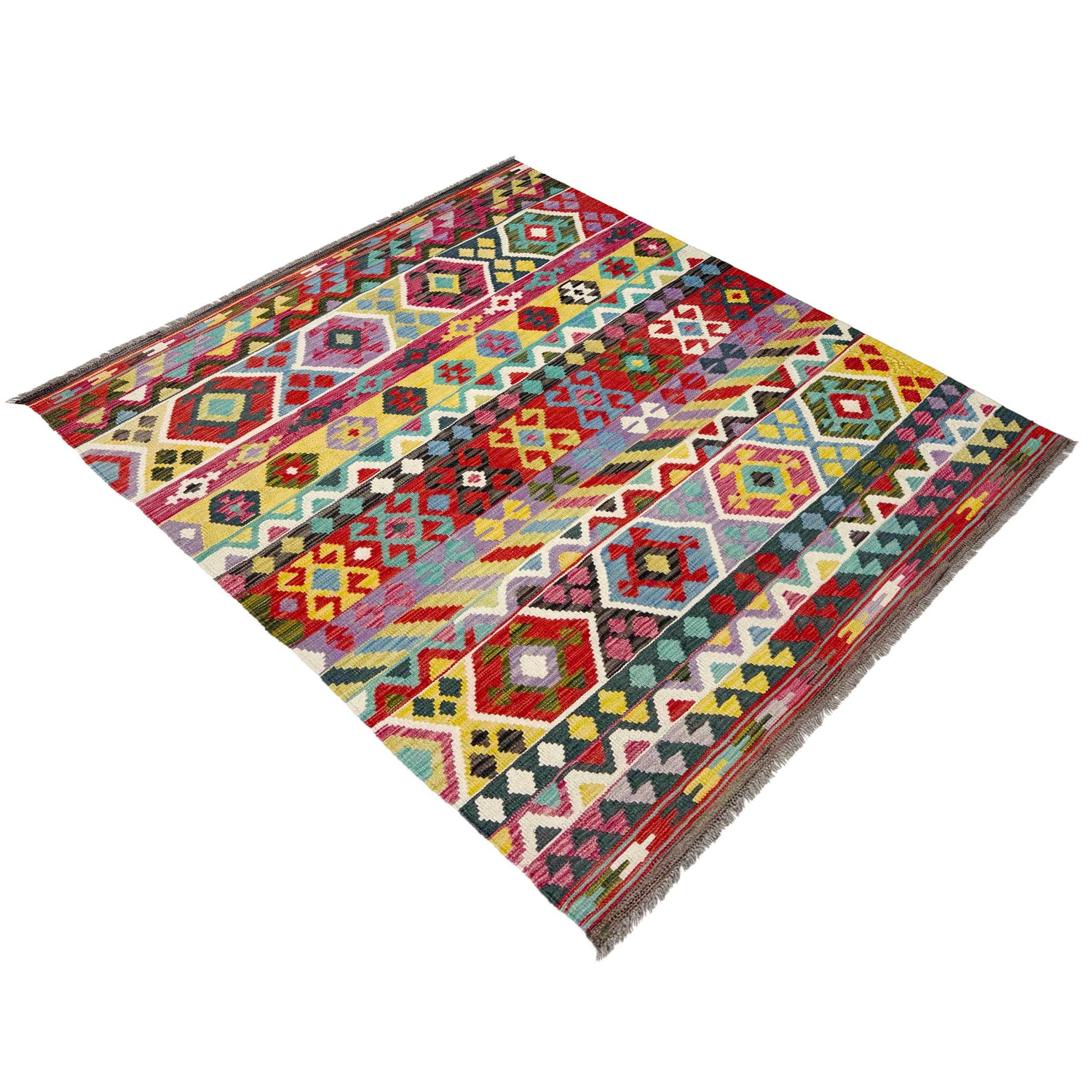 Handmade Multi Kilim Geometric 4x7 ft
