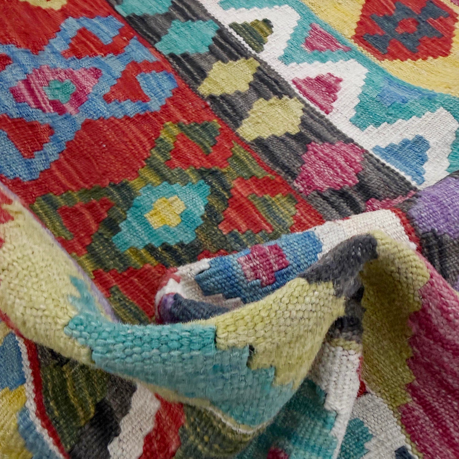 Handmade Multi Kilim Geometric 4x7 ft