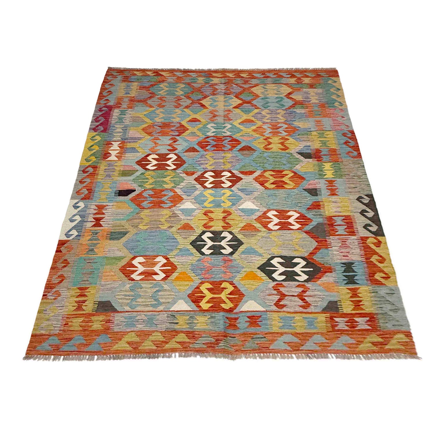 Handmade Multi Kilim Geometric 5x8 ft