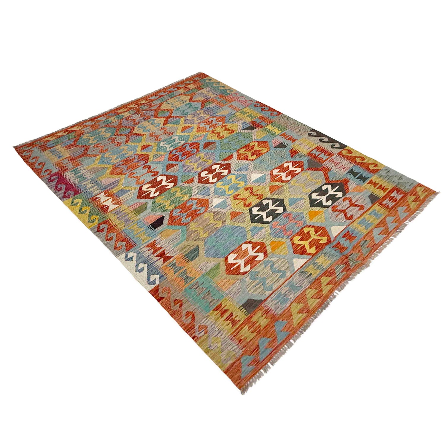 Handmade Multi Kilim Geometric 5x8 ft