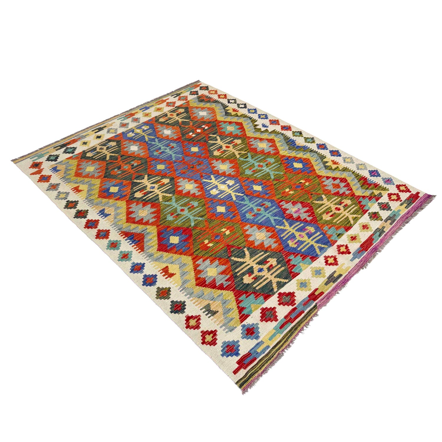 Handmade Multi Kilim Geometric 4x7 ft