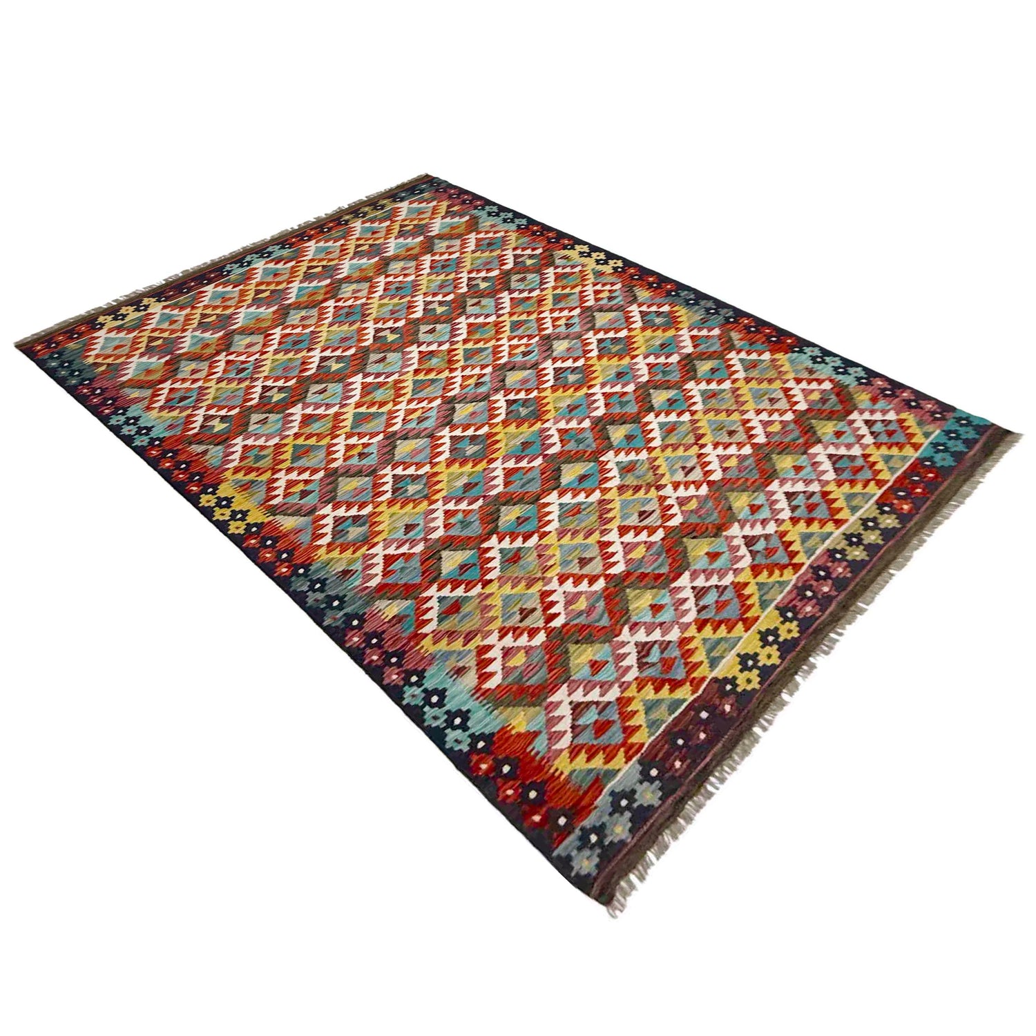 Handmade Multi Kilim Geometric 5x8 ft