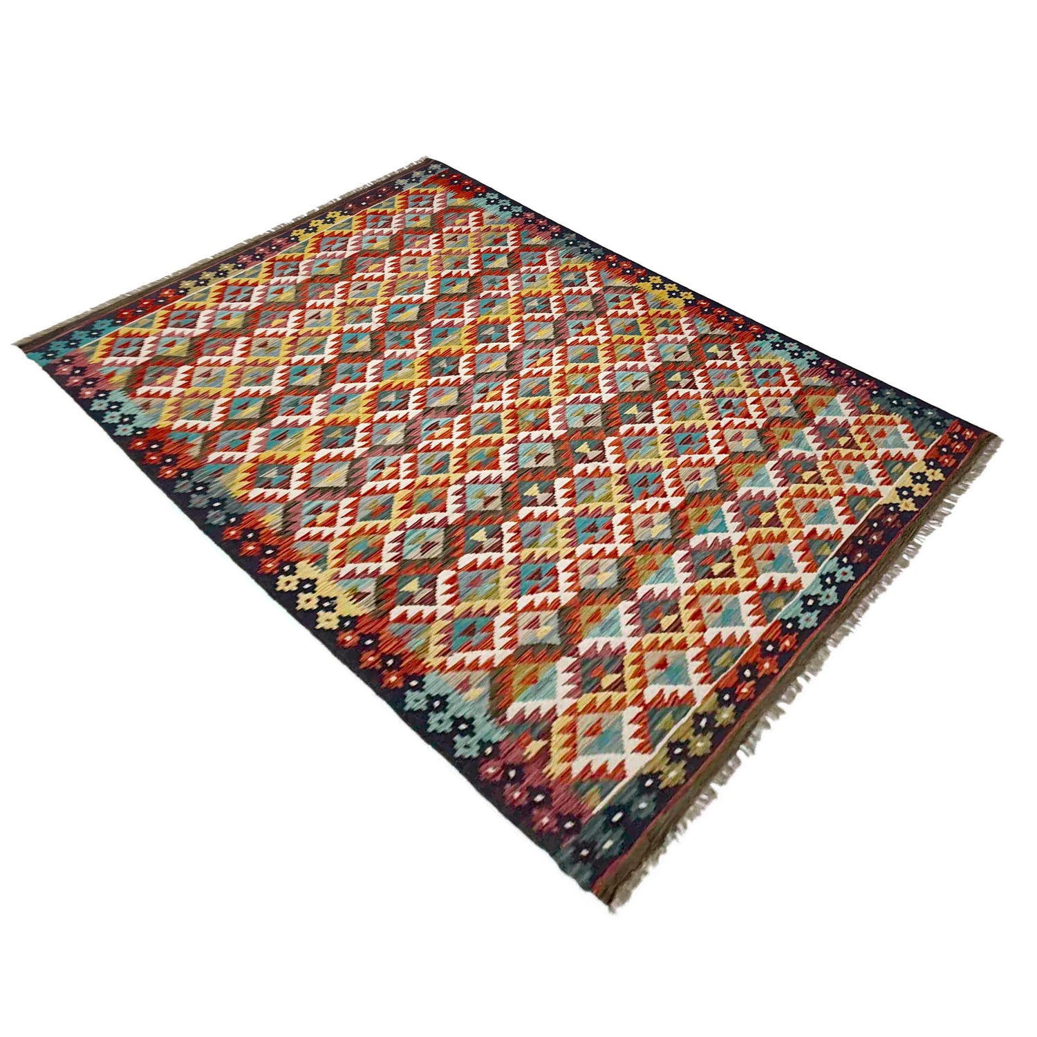 Handmade Multi Kilim Geometric 5x8 ft