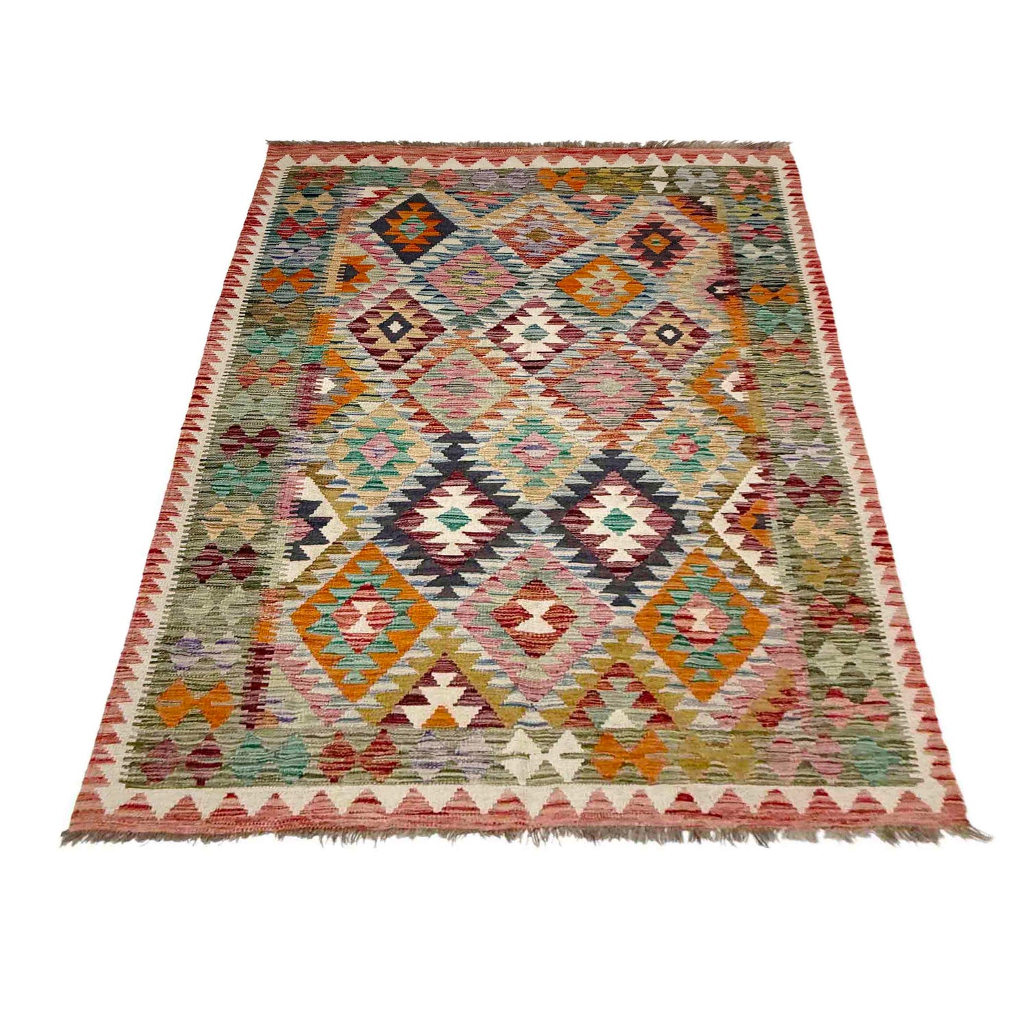 Handmade Multi Kilim Geometric 5x8 ft